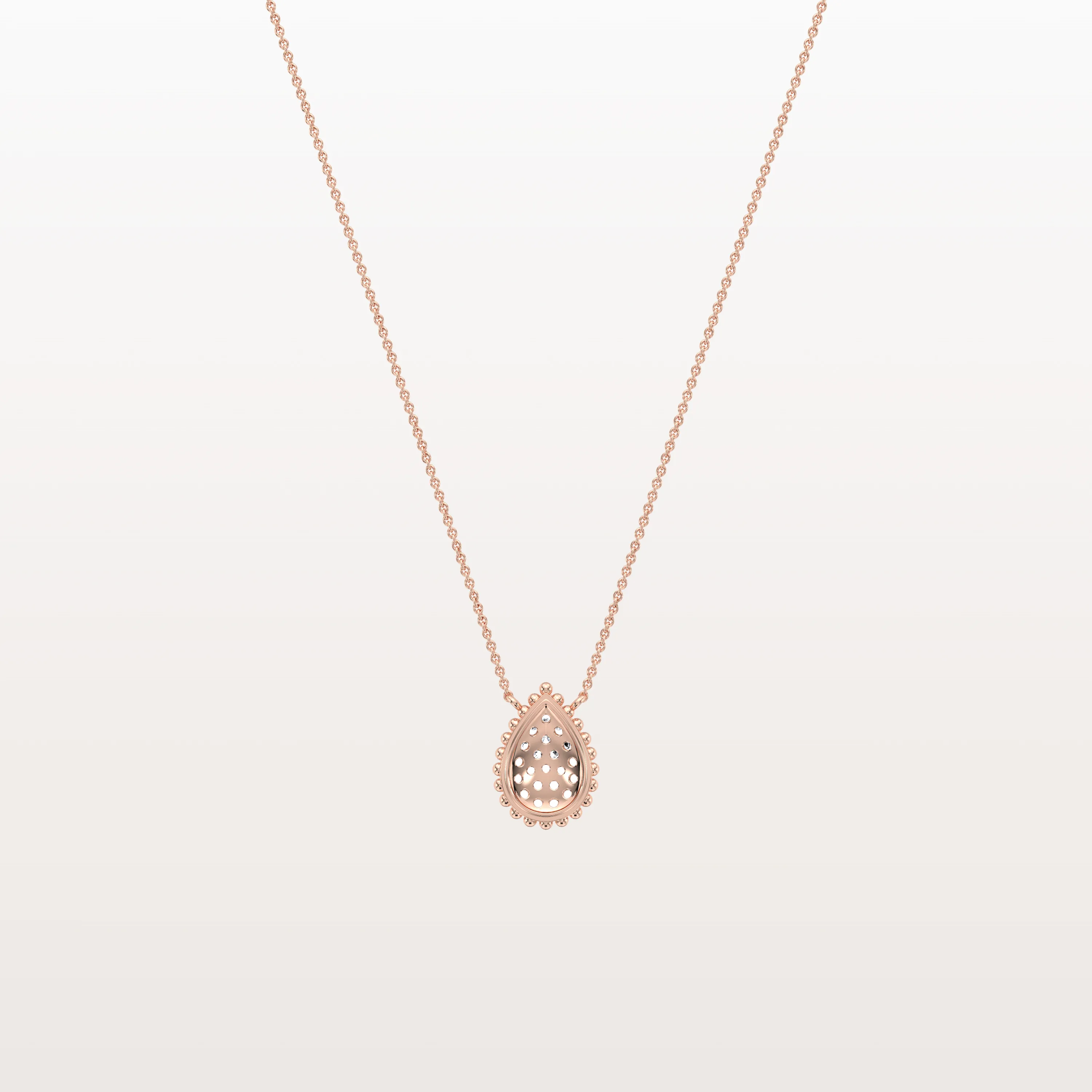 Lab Grown Diamond Teardrop Necklace in 14K Gold/Platinum - Image 16