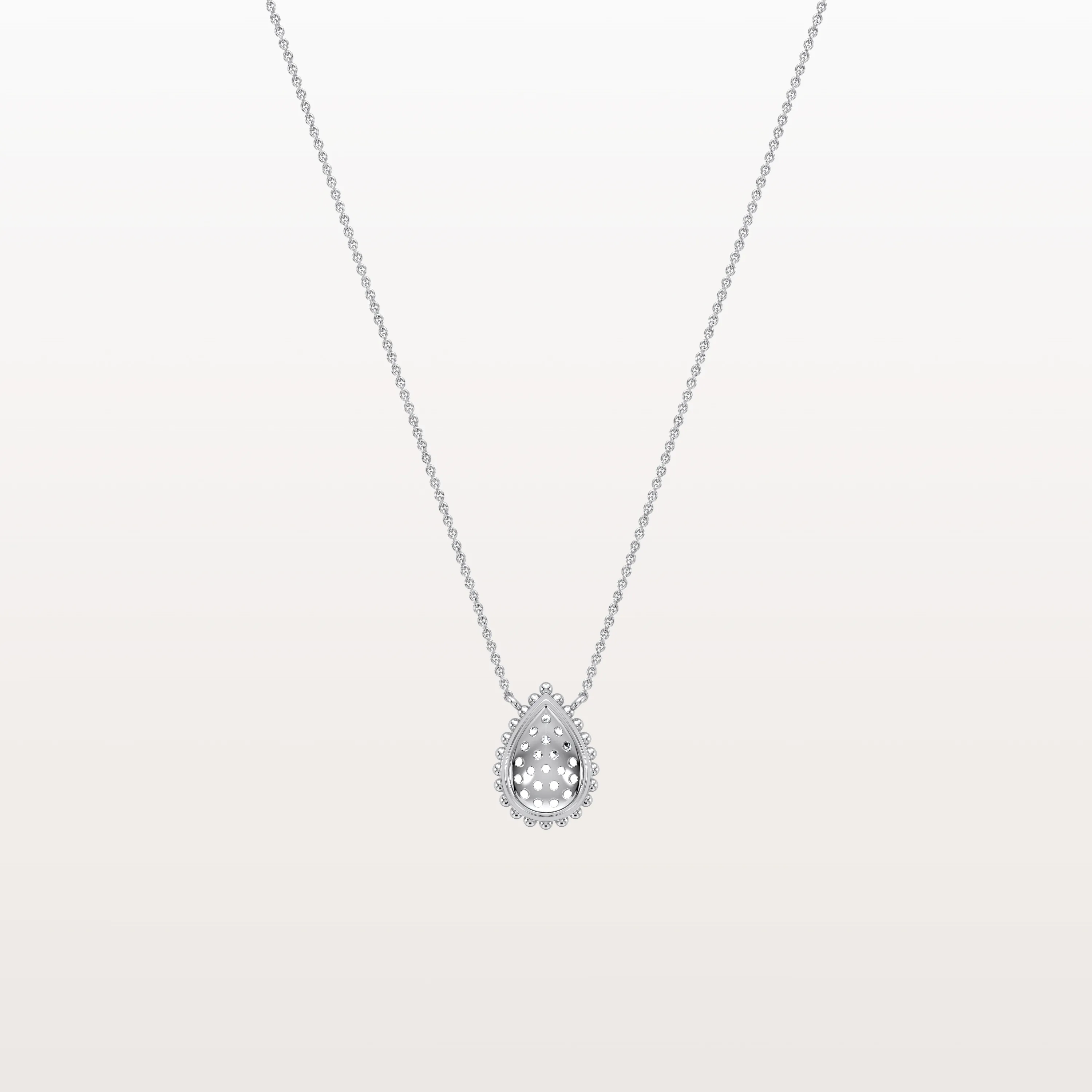 Lab Grown Diamond Teardrop Necklace in 14K Gold/Platinum - Image 21
