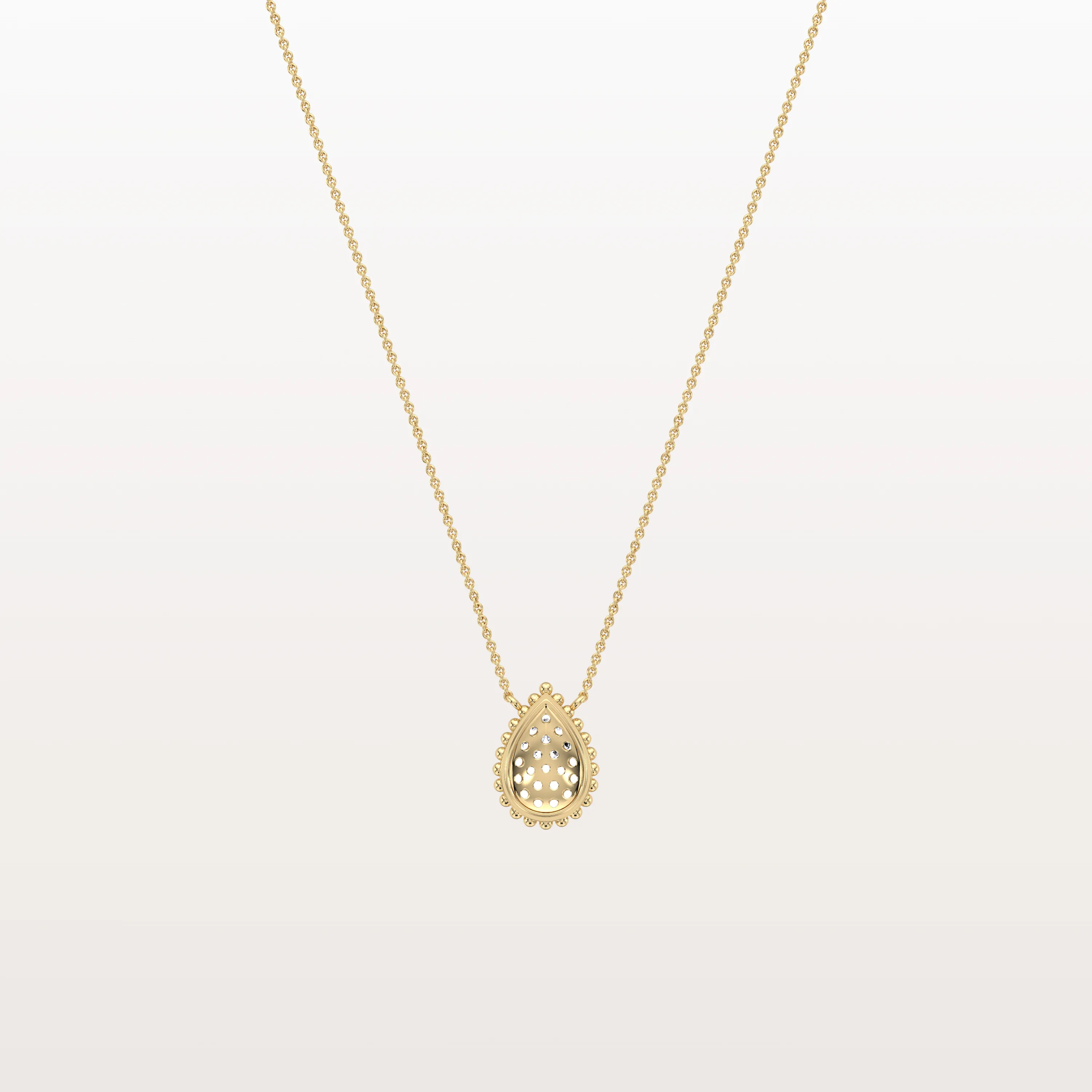 Lab Grown Diamond Teardrop Necklace in 14K Gold/Platinum - Image 4