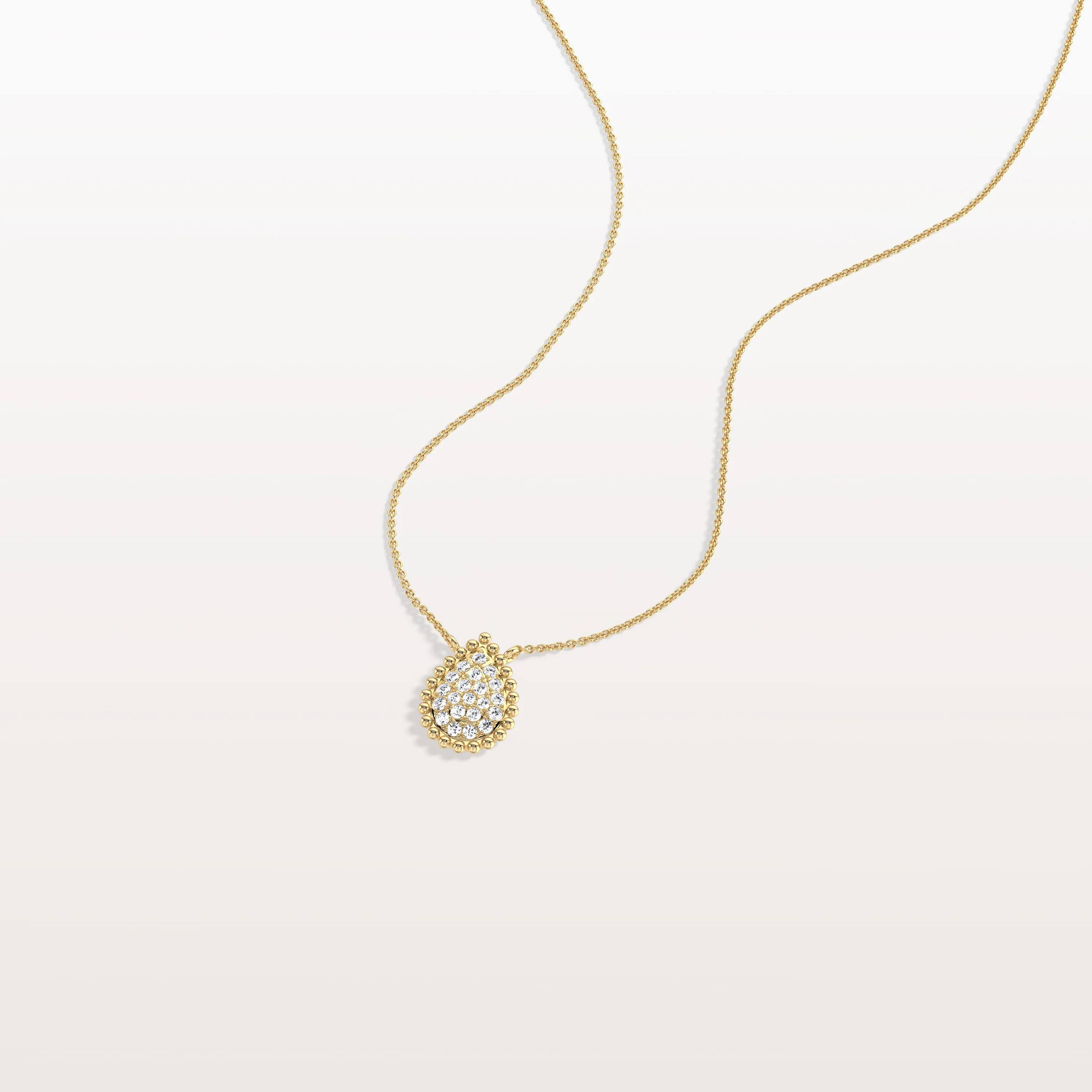Lab Grown Diamond Teardrop Necklace in 14K Gold/Platinum - Image 5