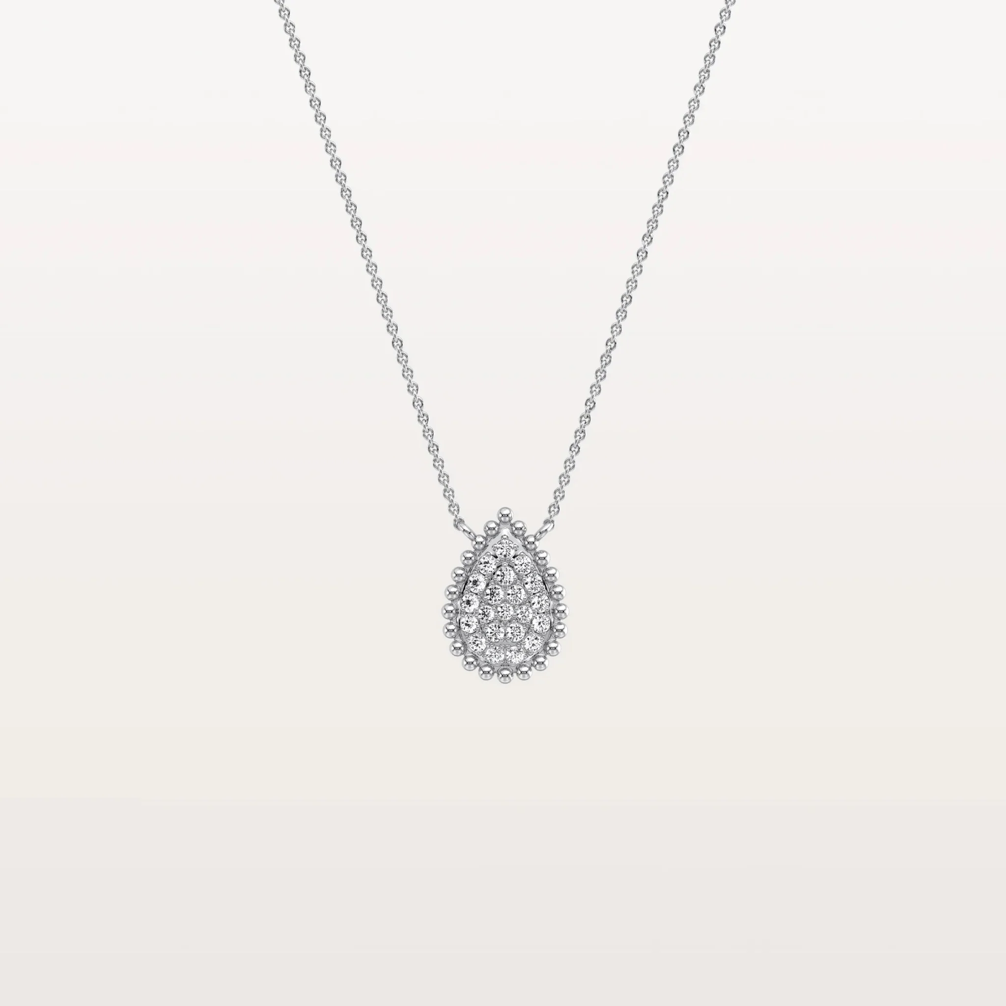 Lab Grown Diamond Teardrop Necklace in 14K Gold/Platinum - Image 7