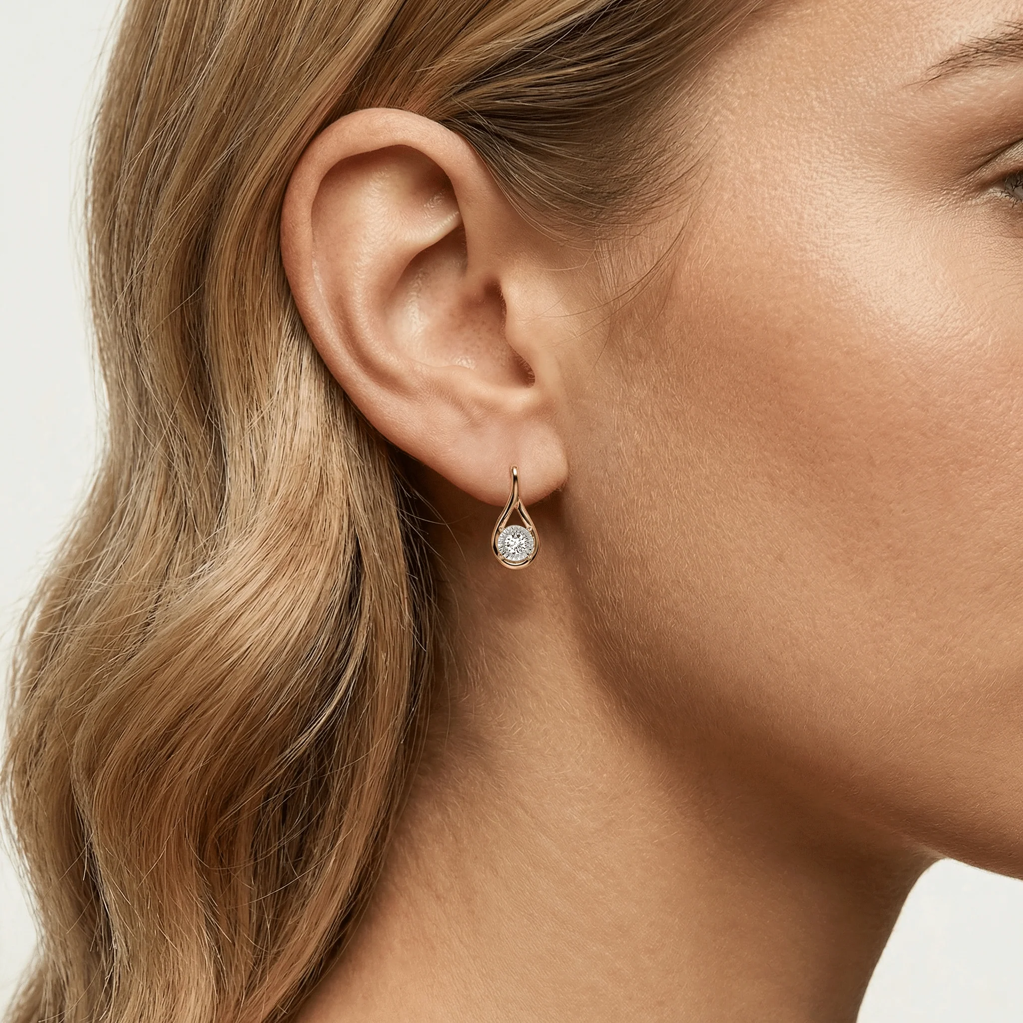 Lab-Grown Diamond Teardrop Stud Earrings in Sterling Silver - Image 3