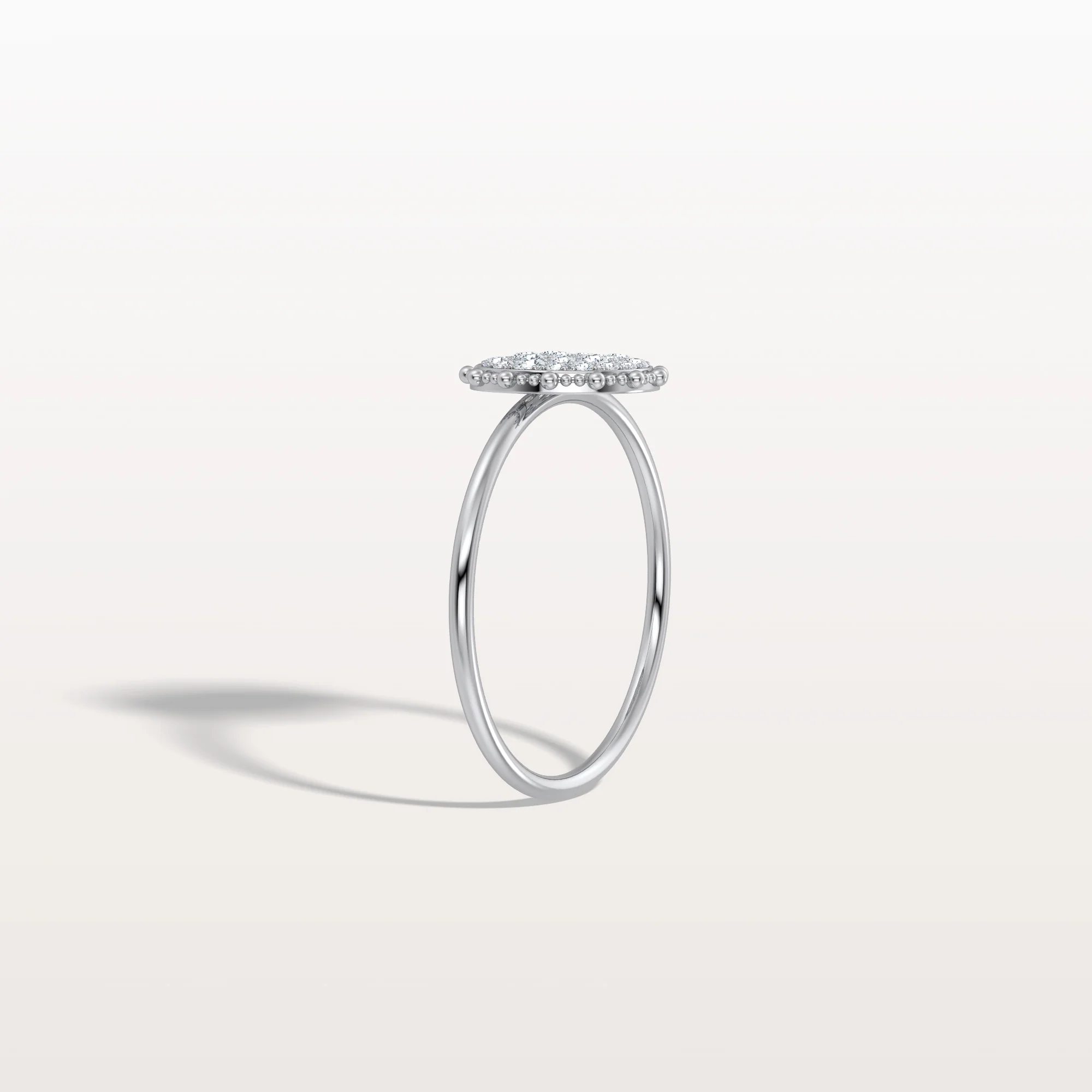 Lab Grown Milgrain Halo Cluster Ring in 14K Solid Gold/Platinum - Image 32