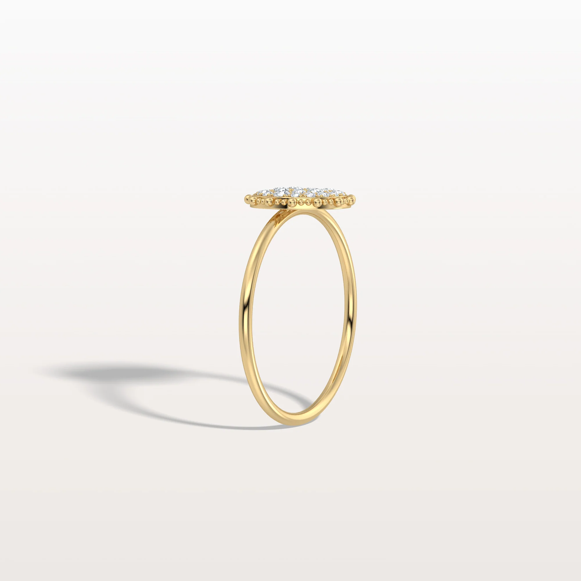 Lab Grown Milgrain Halo Cluster Ring in 14K Solid Gold/Platinum - Image 4
