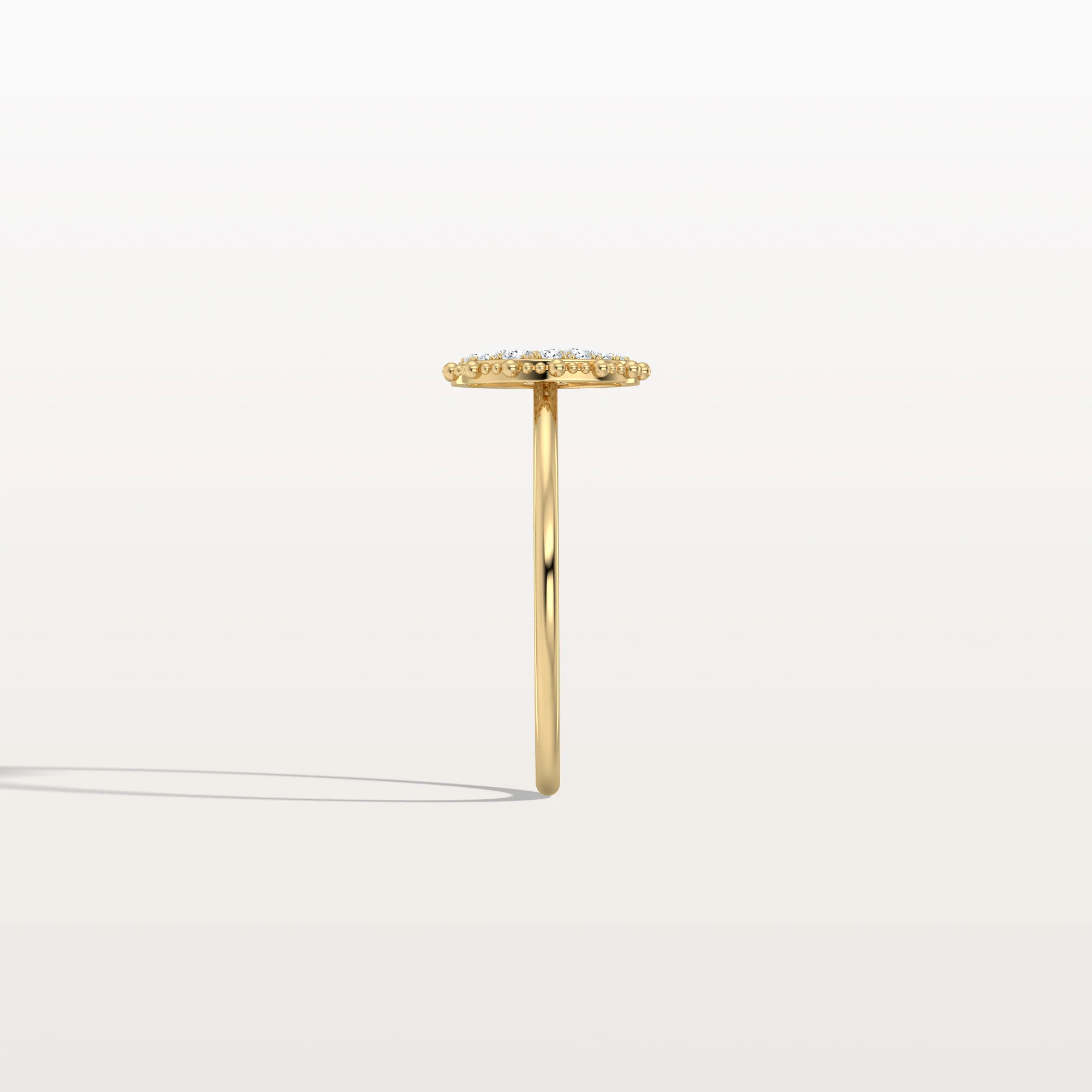 Lab Grown Milgrain Halo Cluster Ring in 14K Solid Gold/Platinum - Image 5