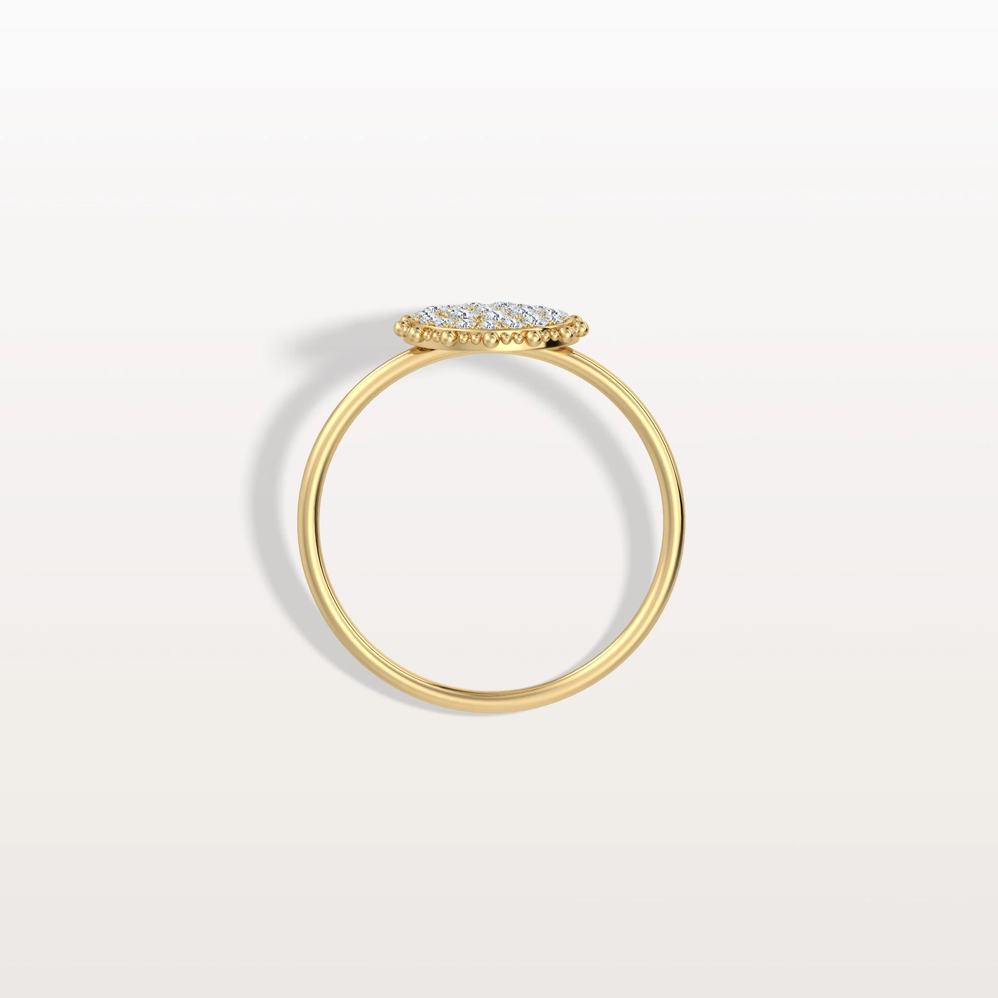 Lab Grown Milgrain Halo Cluster Ring in 14K Solid Gold/Platinum - Image 7