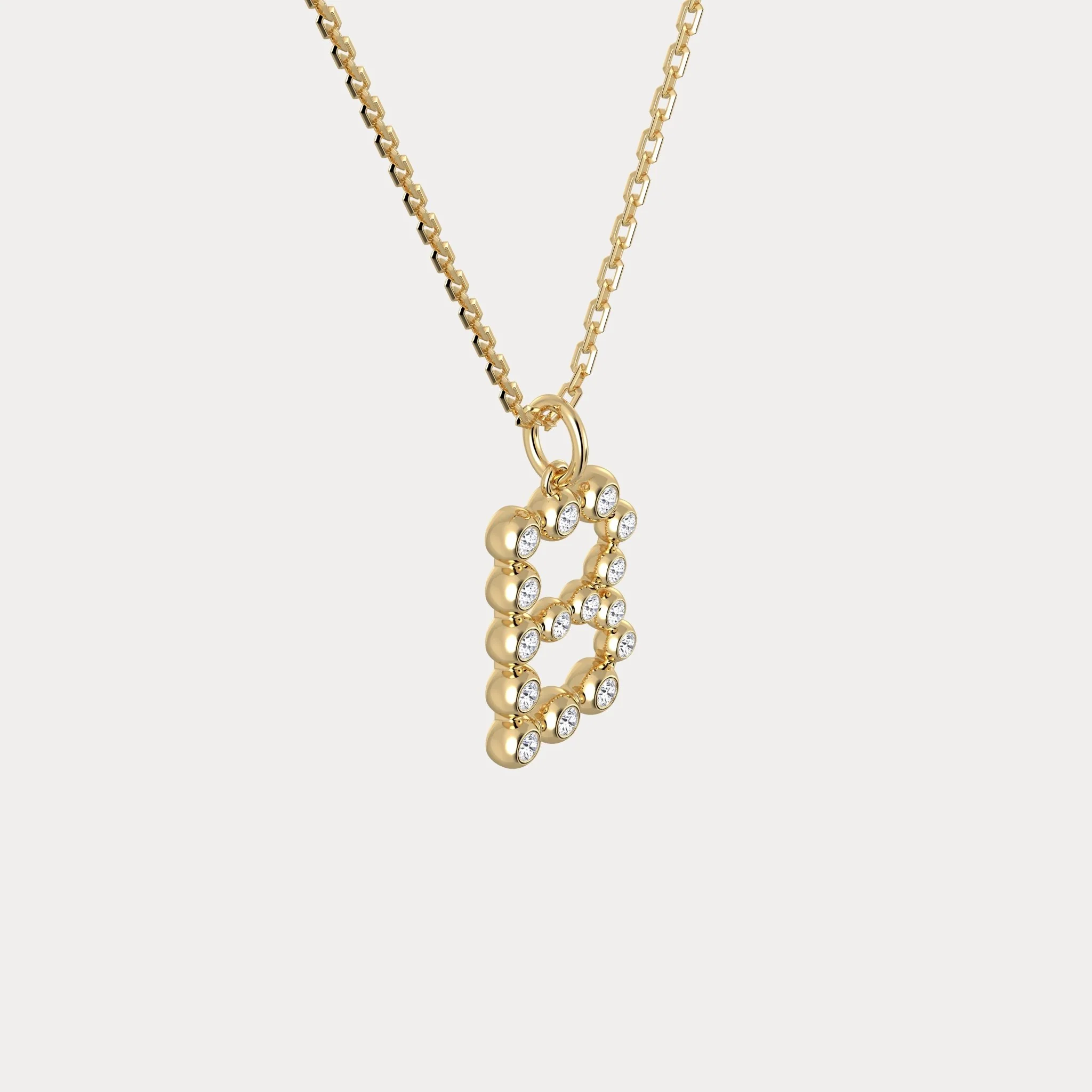 Letter B Initial Necklace Bubble Pendant - Image 3