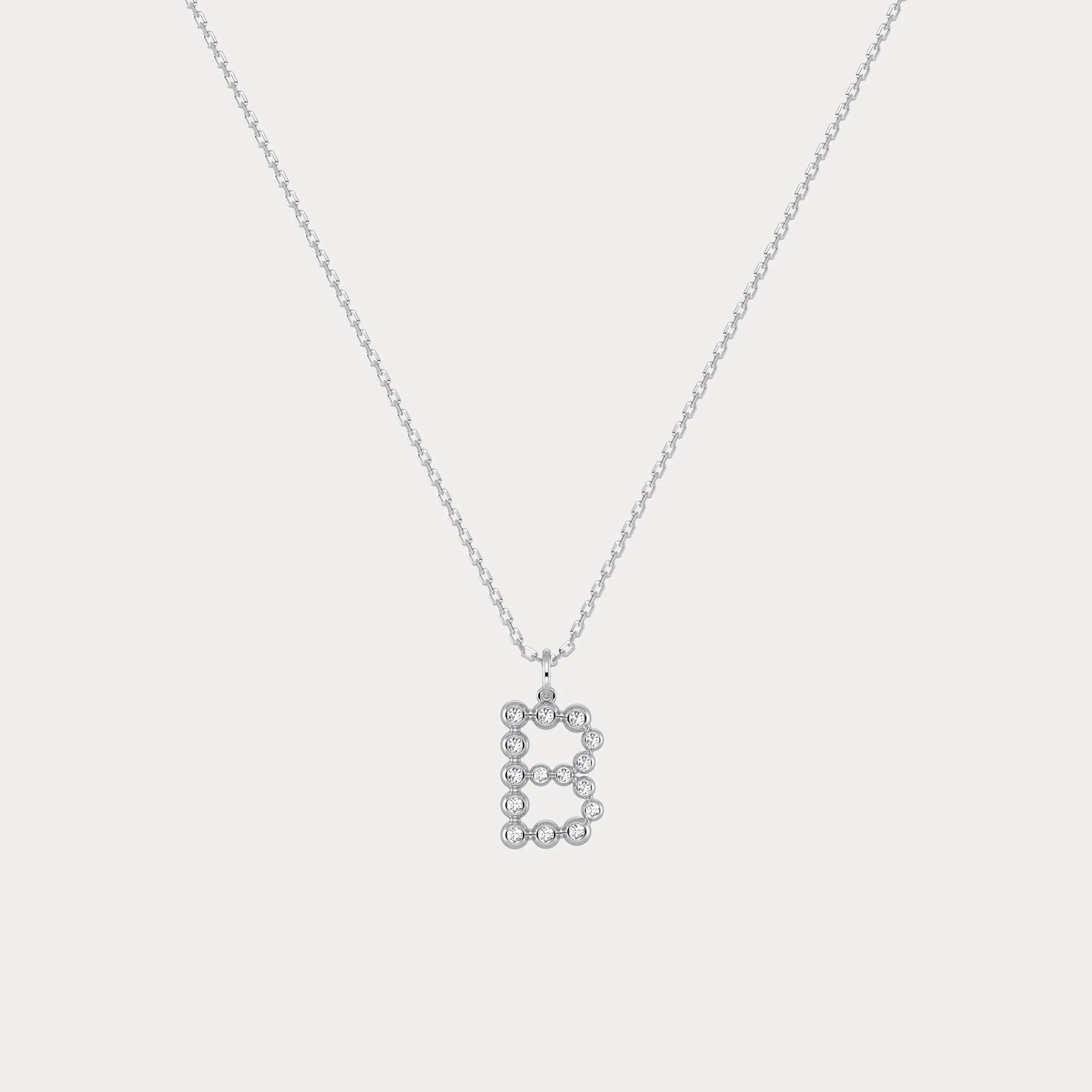 Letter B Initial Necklace Bubble Pendant - Image 6