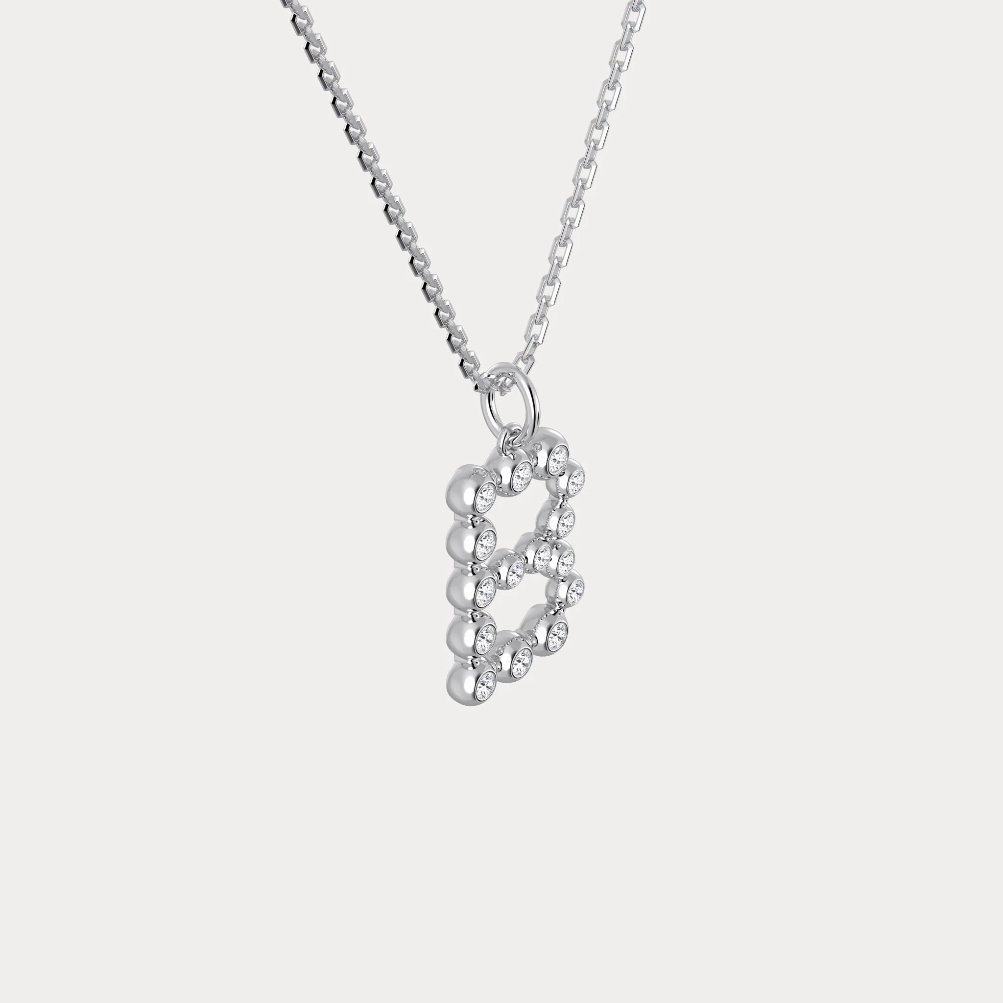 Letter B Initial Necklace Bubble Pendant - Image 8
