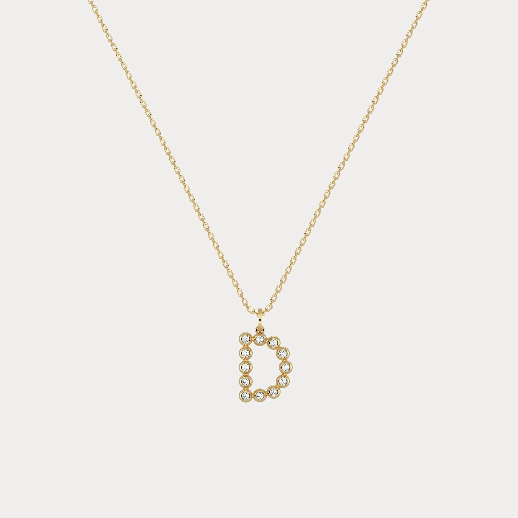 Letter D Initial Necklace Bubble Pendant