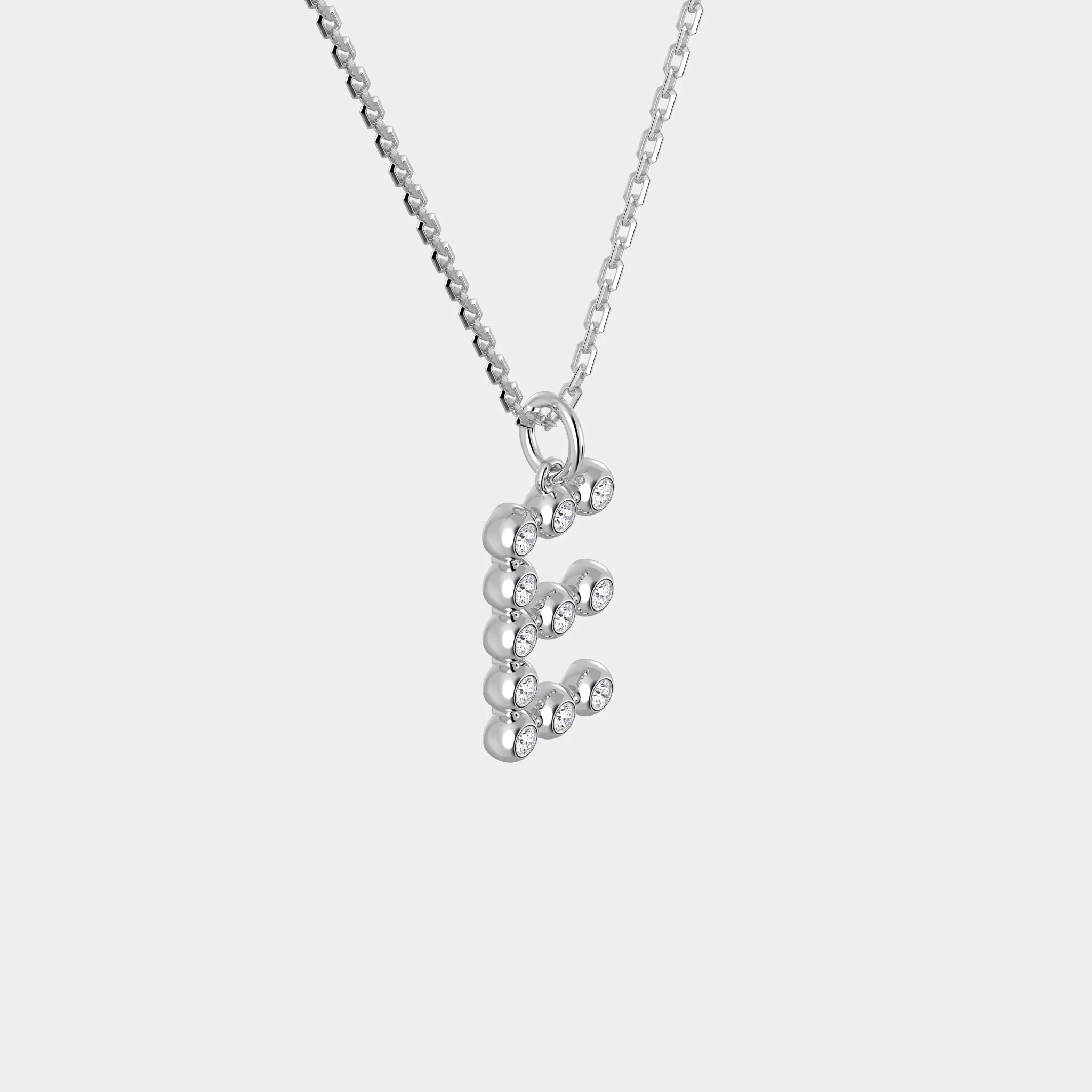 Letter E Initial Necklace Bubble Pendant - Image 8