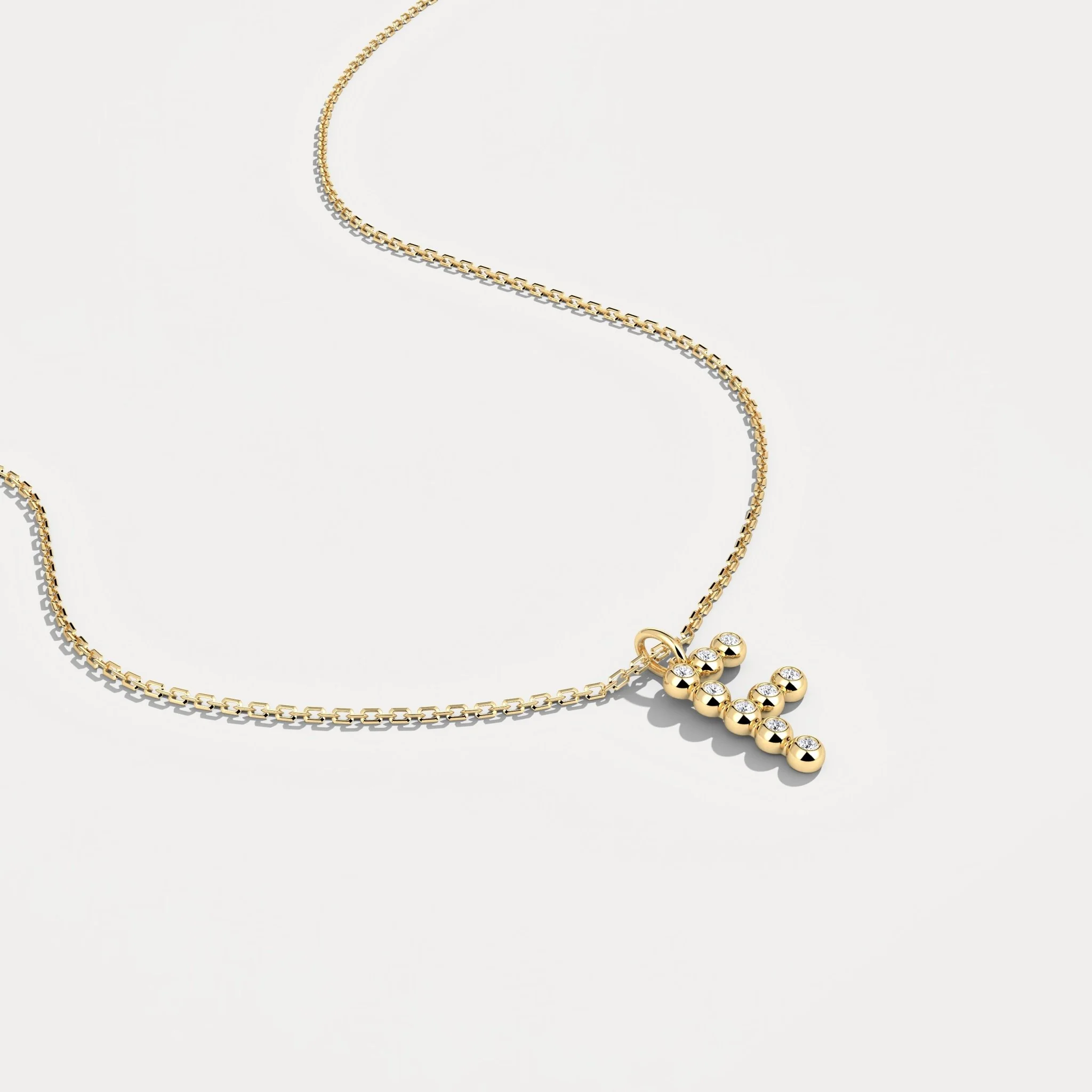 Letter F Initial Necklace Bubble Pendant - Image 2