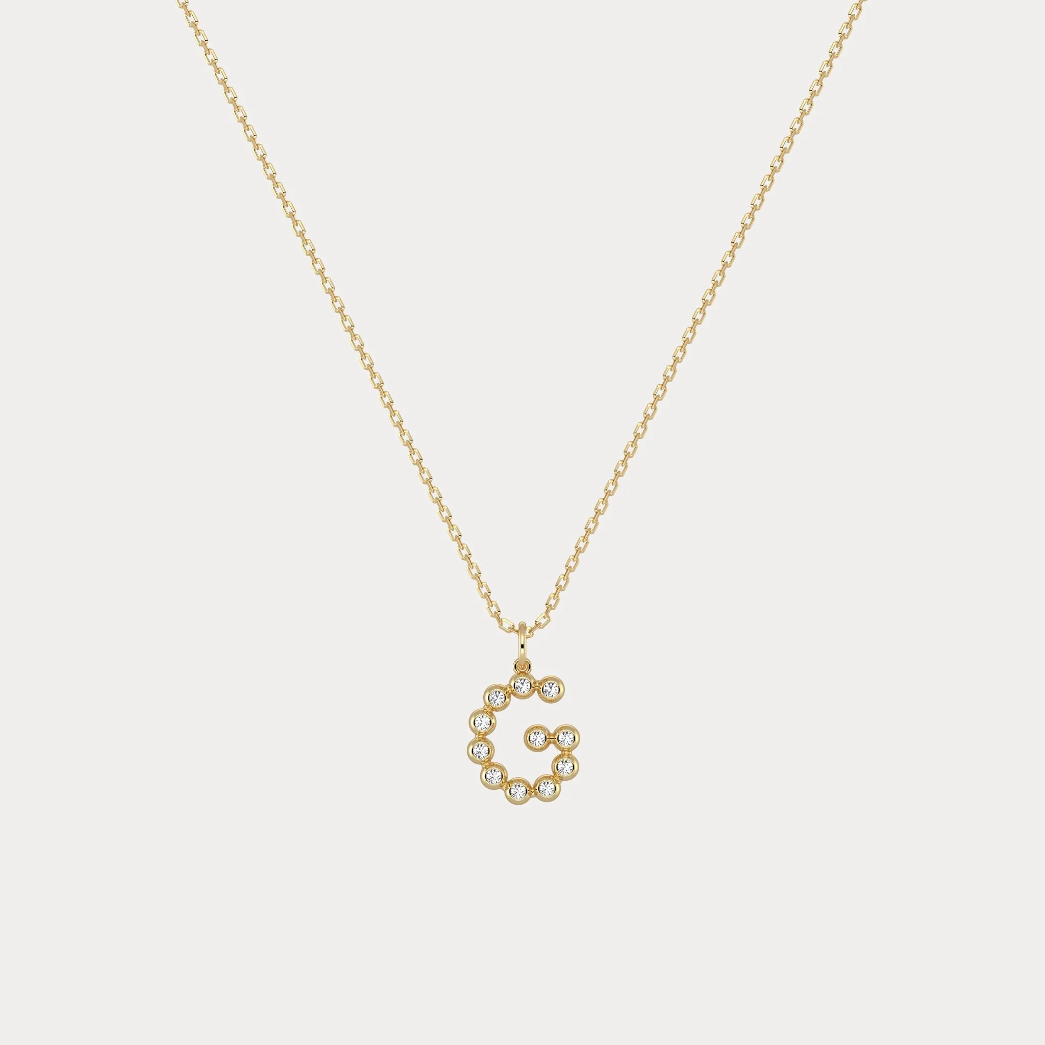 Letter G Initial Necklace Bubble Pendant