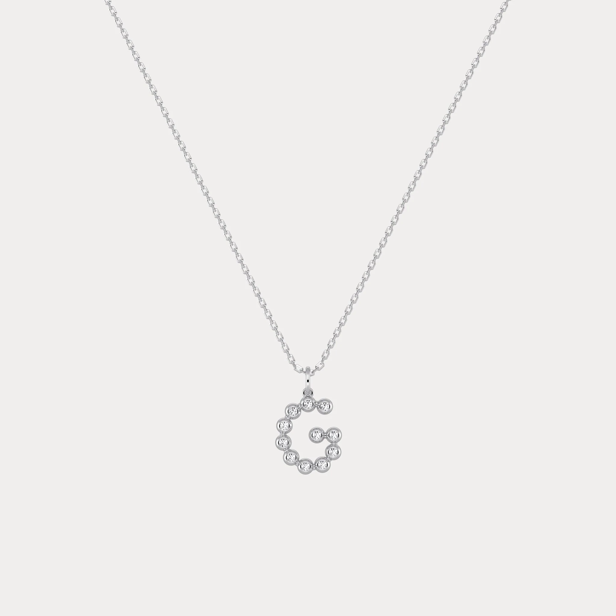 Letter G Initial Necklace Bubble Pendant - Image 6