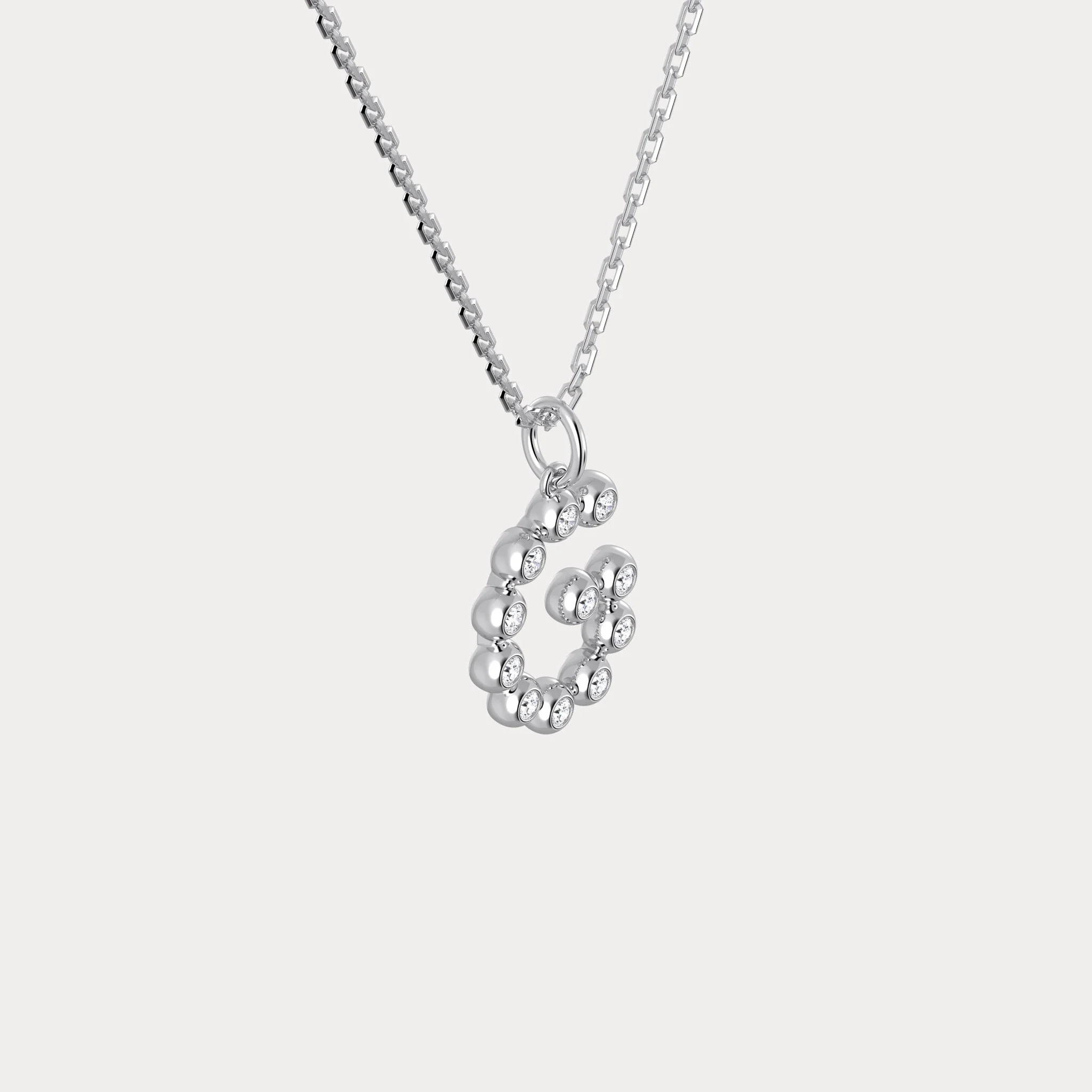 Letter G Initial Necklace Bubble Pendant - Image 8