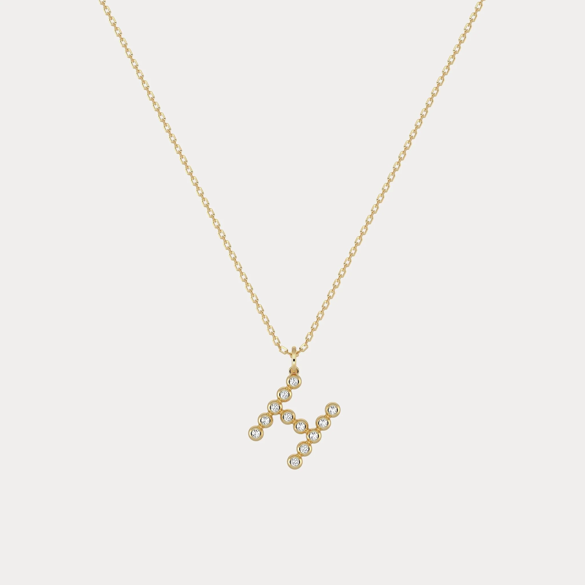 Letter H Initial Necklace Bubble Pendant