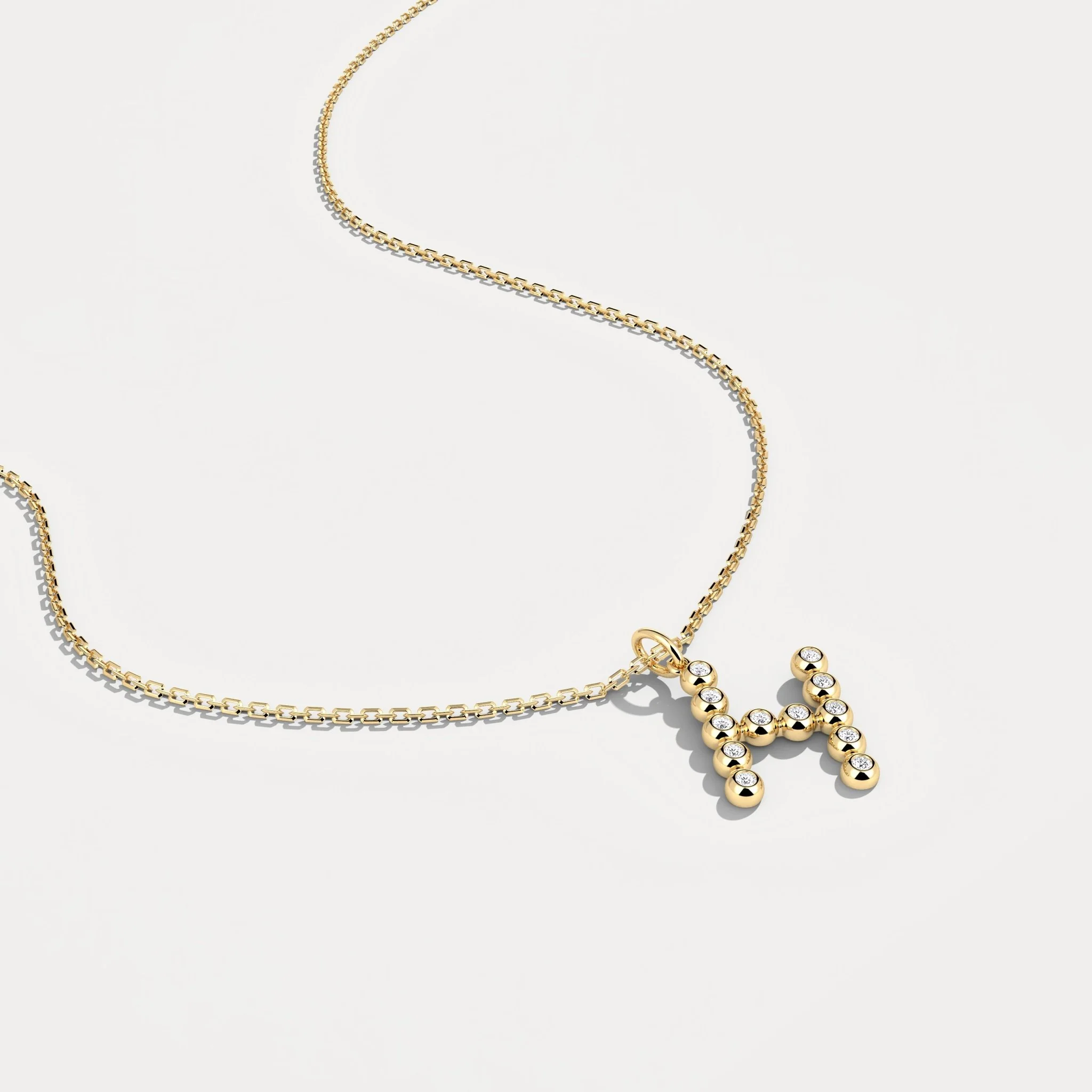 Letter H Initial Necklace Bubble Pendant - Image 2