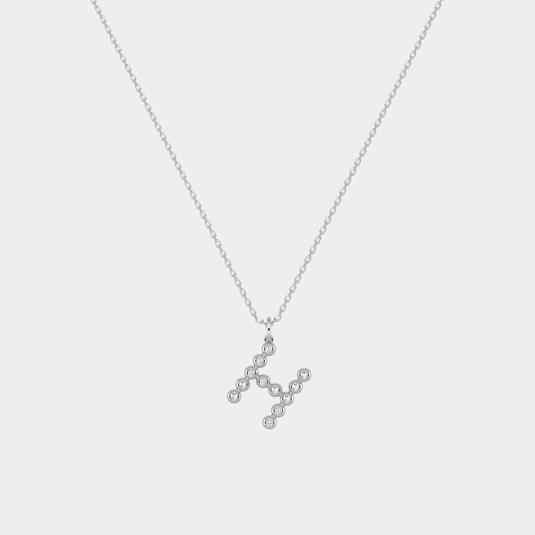 Letter H Initial Necklace Bubble Pendant - Image 6