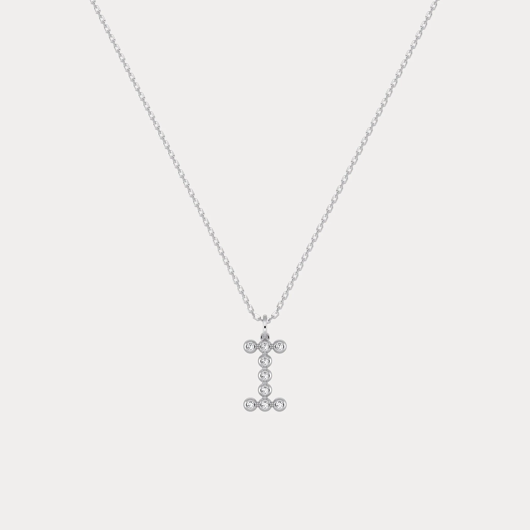 Letter I Initial Necklace Bubble Pendant - Image 8
