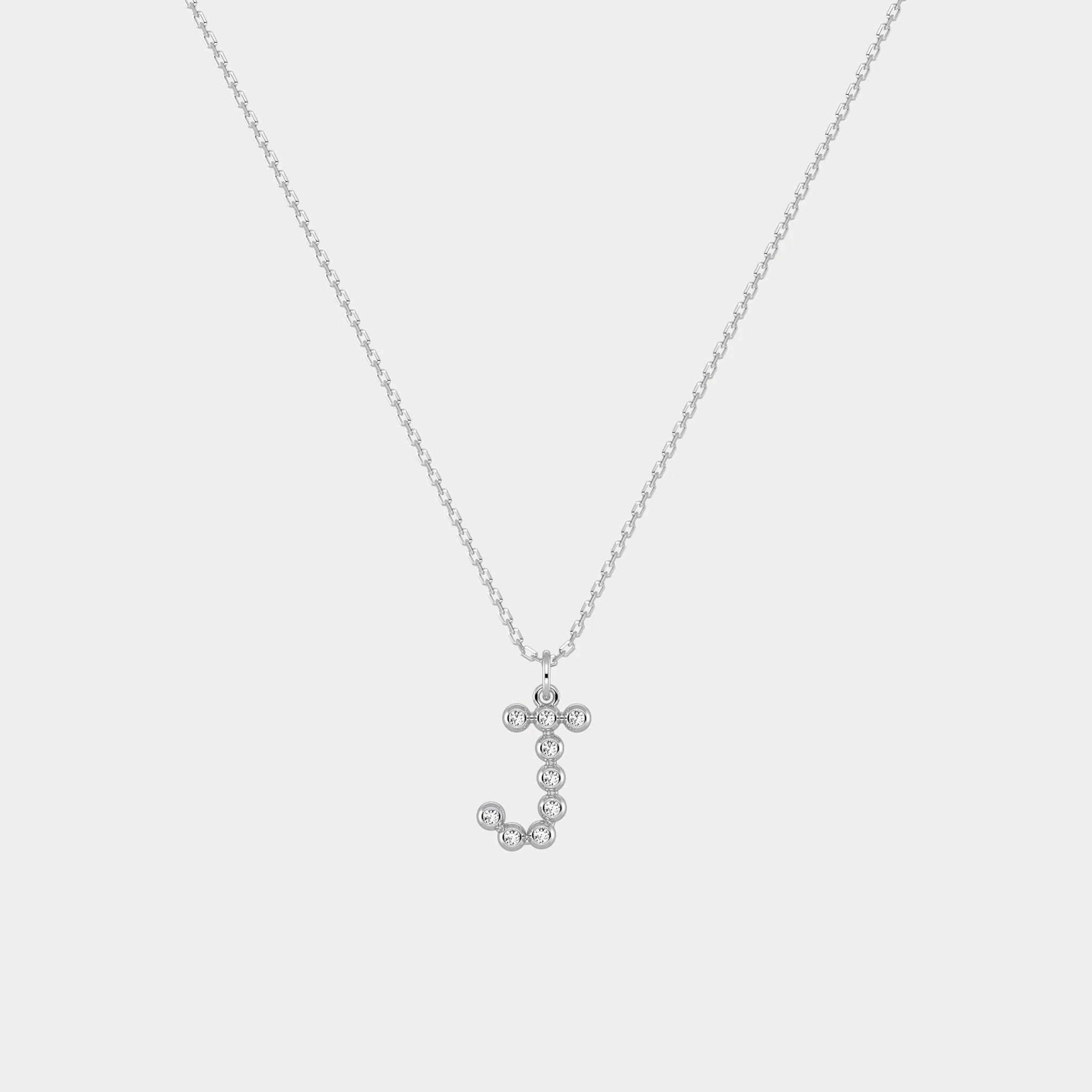 Letter J Initial Necklace Bubble Pendant - Image 6