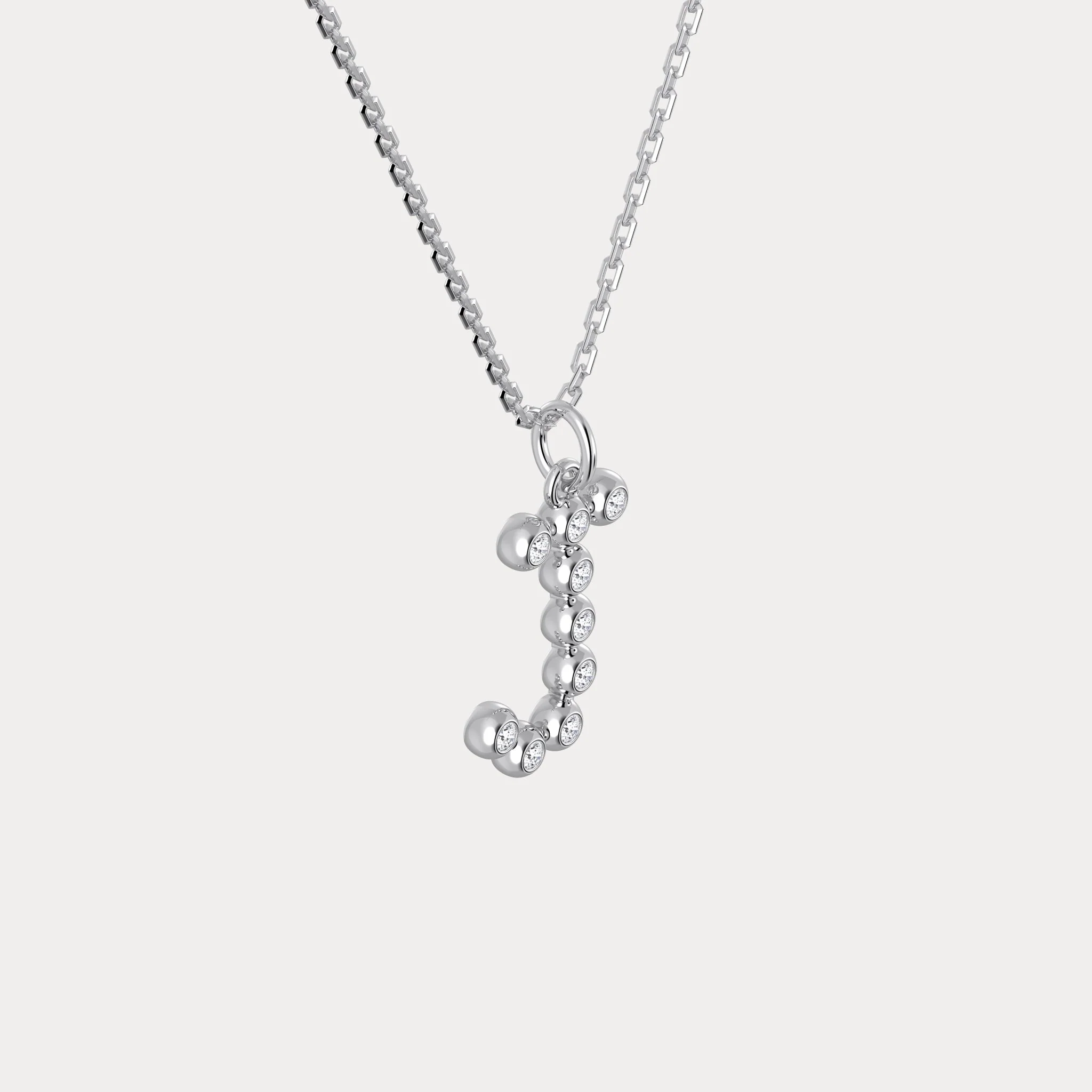 Letter J Initial Necklace Bubble Pendant - Image 8