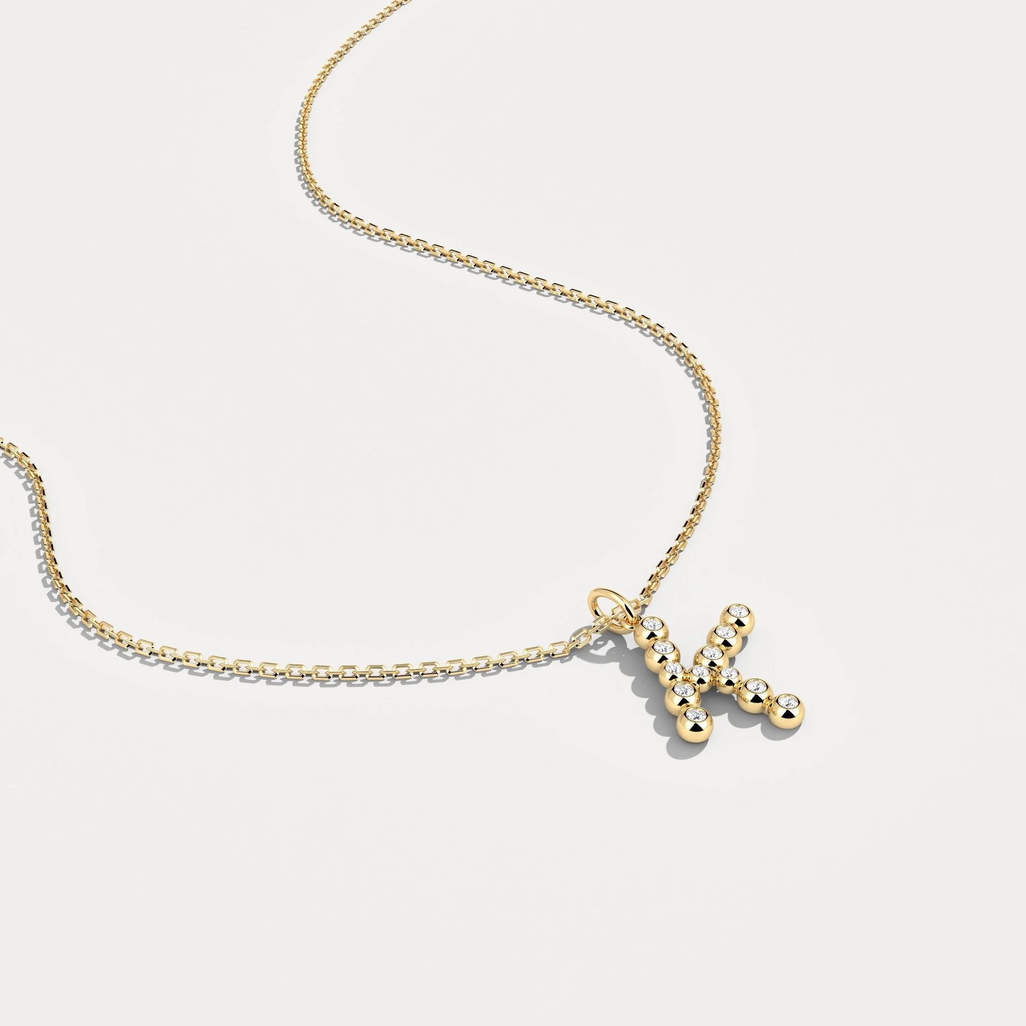 Letter K Initial Necklace Bubble Pendant - Image 2