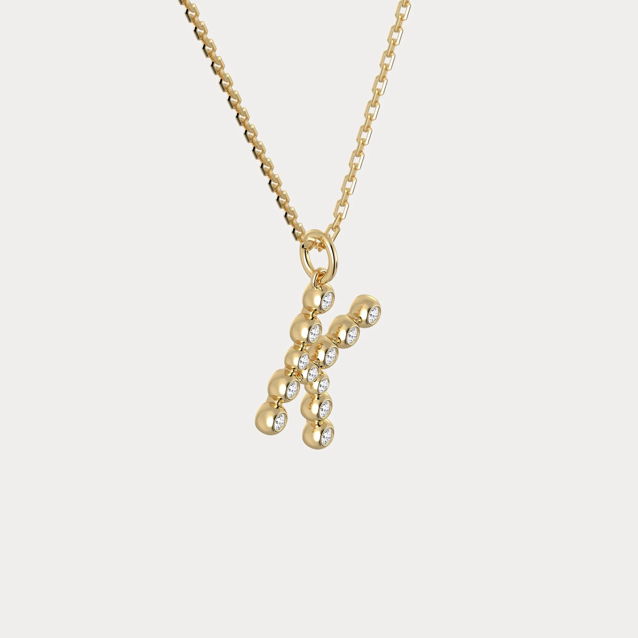 Letter K Initial Necklace Bubble Pendant - Image 3