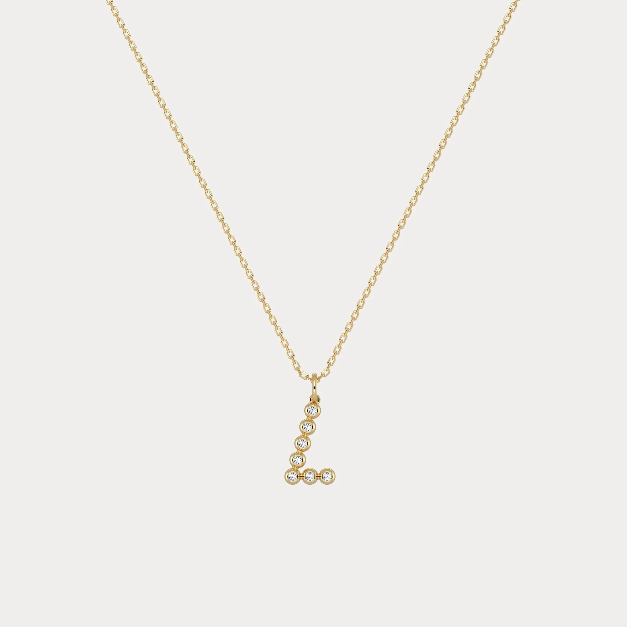 Letter L Initial Necklace Bubble Pendant