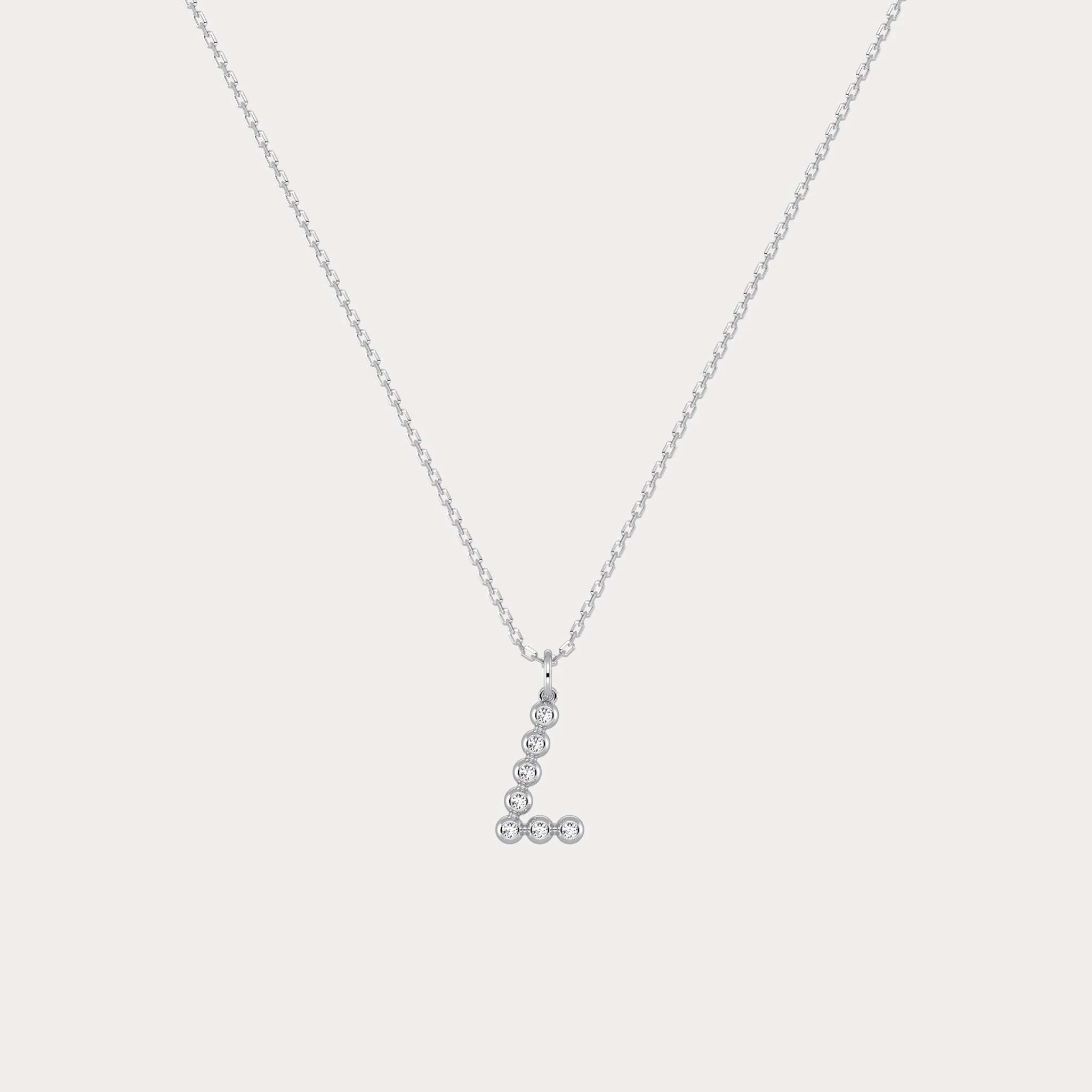 Letter L Initial Necklace Bubble Pendant - Image 6