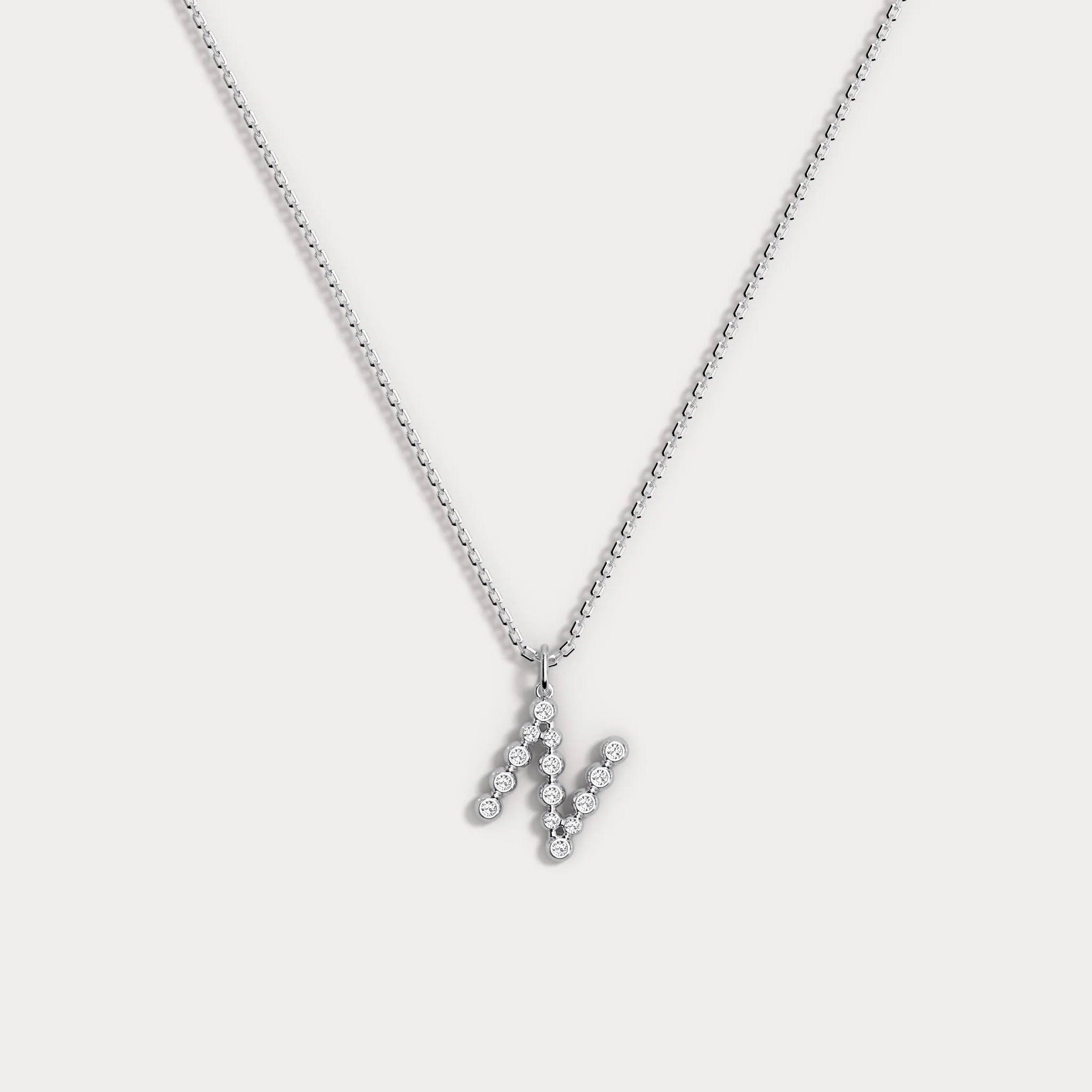 Letter N Initial Necklace Bubble Pendant - Image 6