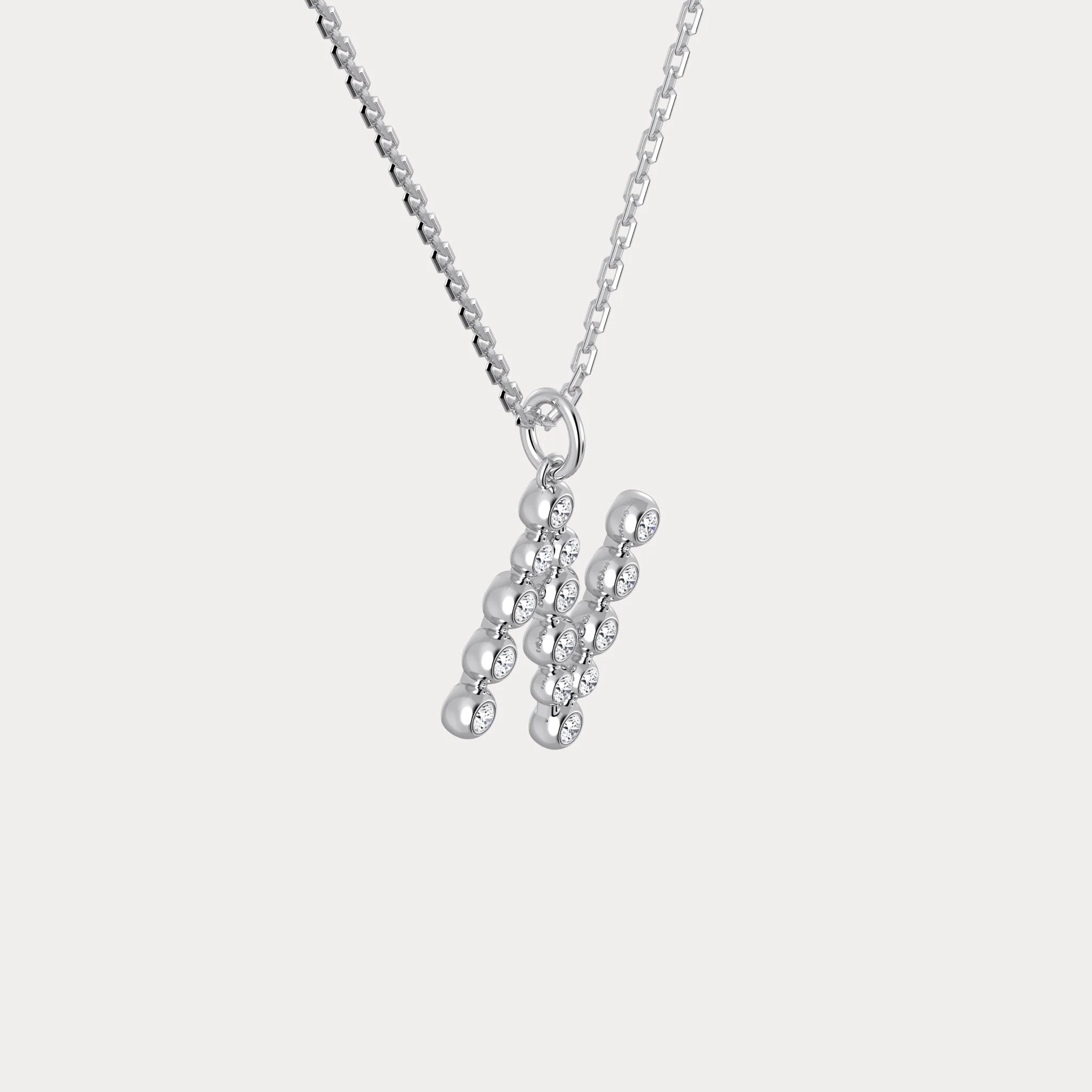 Letter N Initial Necklace Bubble Pendant - Image 8
