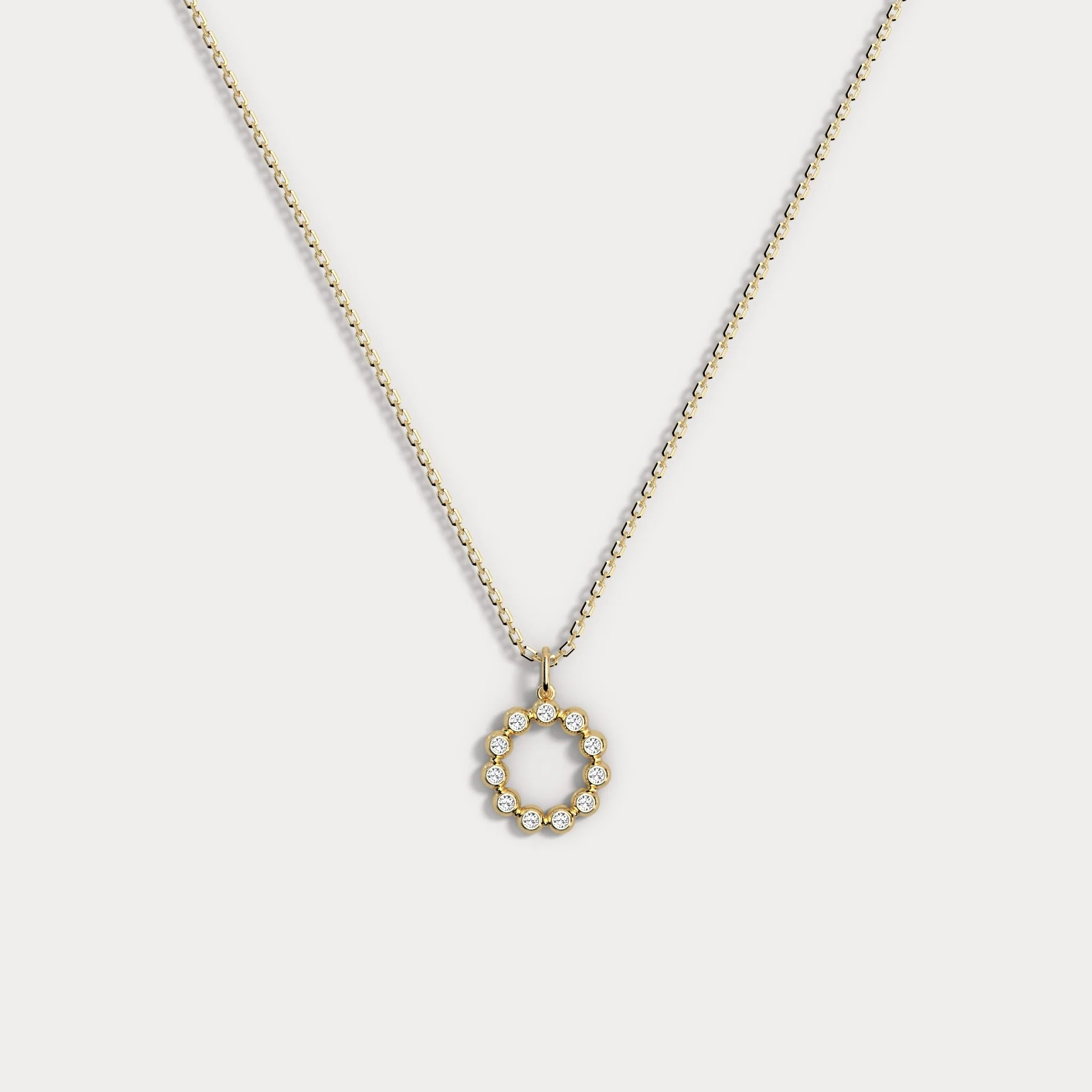 Letter O Initial Necklace Bubble Pendant