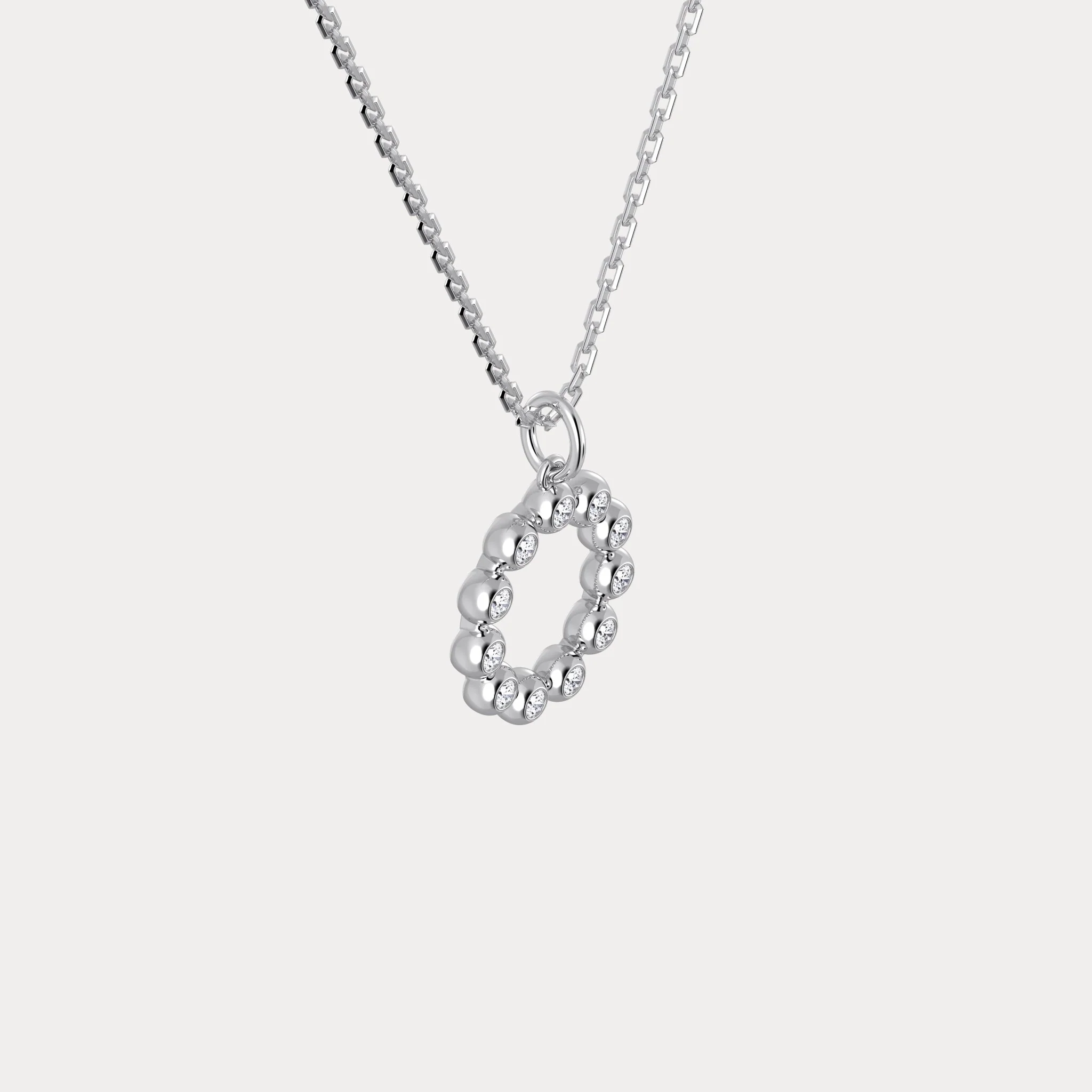 Letter O Initial Necklace Bubble Pendant - Image 8