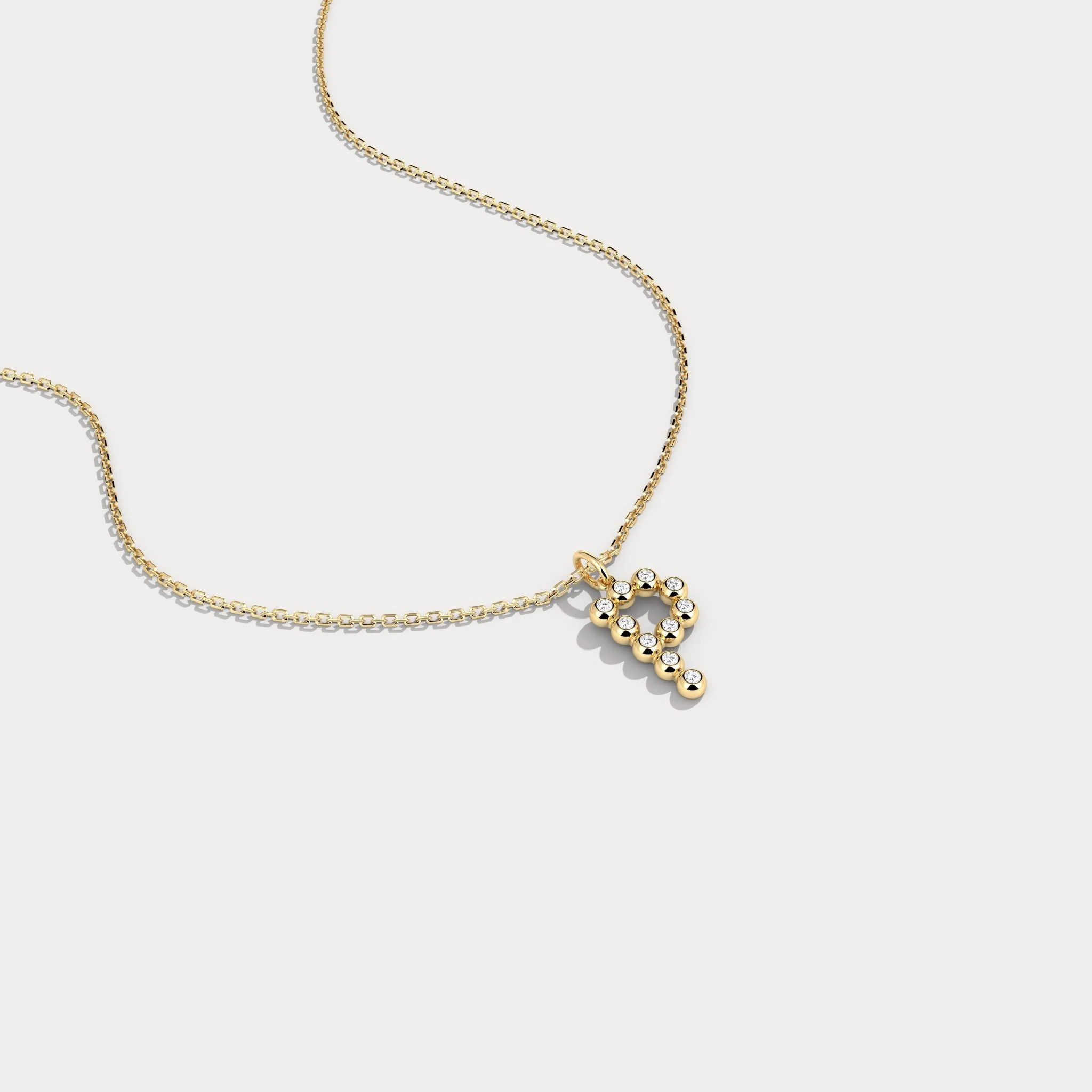 Letter P Initial Necklace Bubble Pendant - Image 2