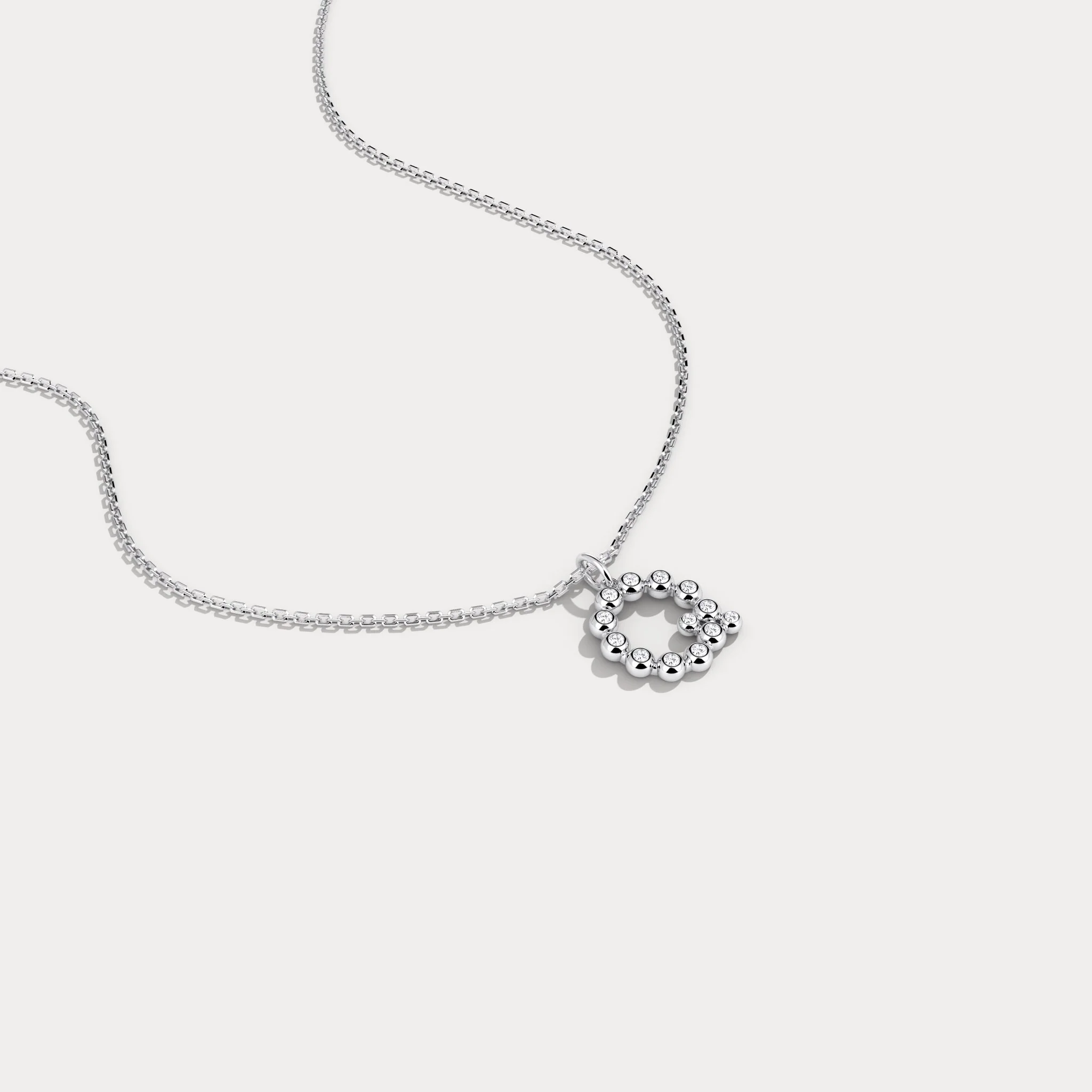 Letter Q Initial Necklace Bubble Pendant - Image 7