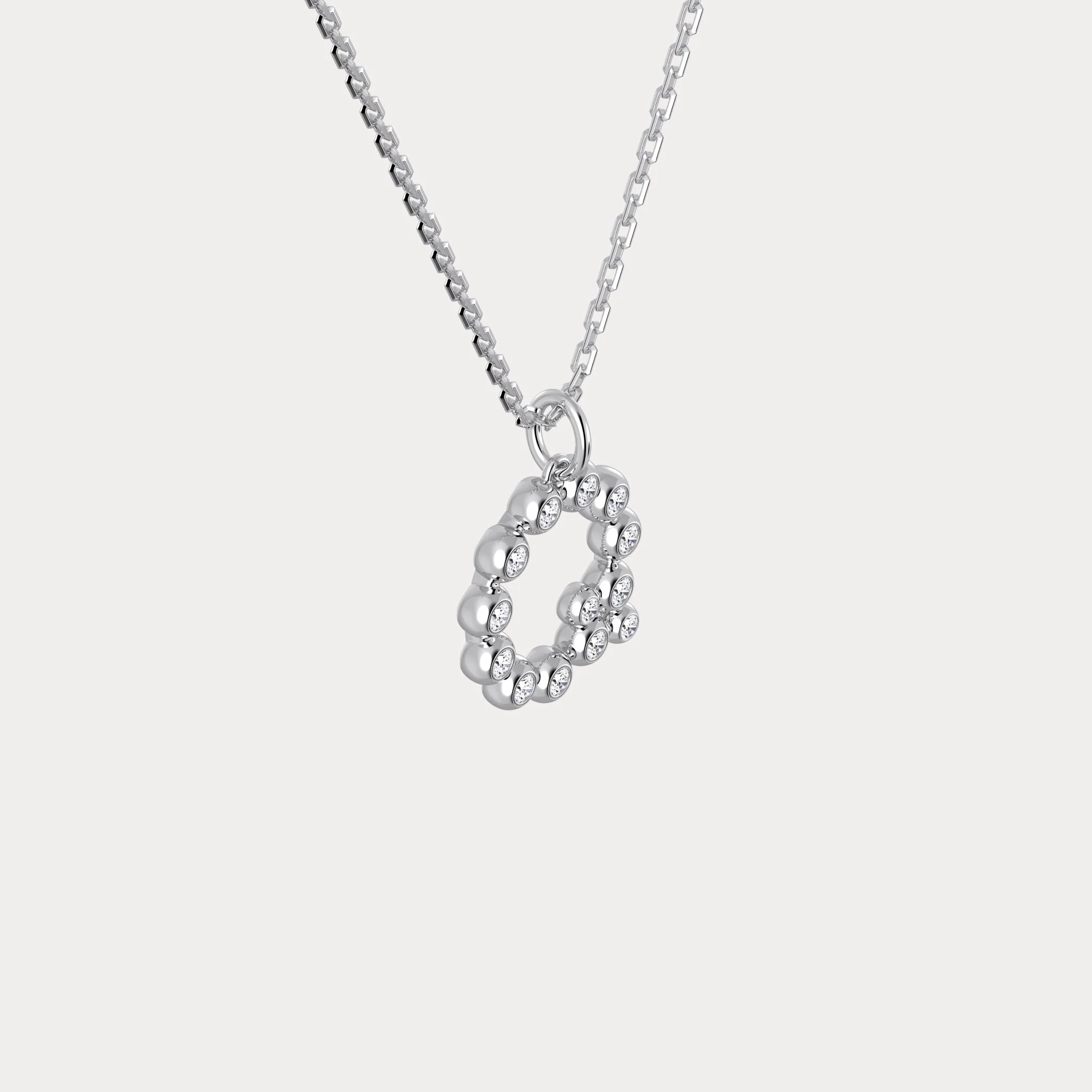 Letter Q Initial Necklace Bubble Pendant - Image 8