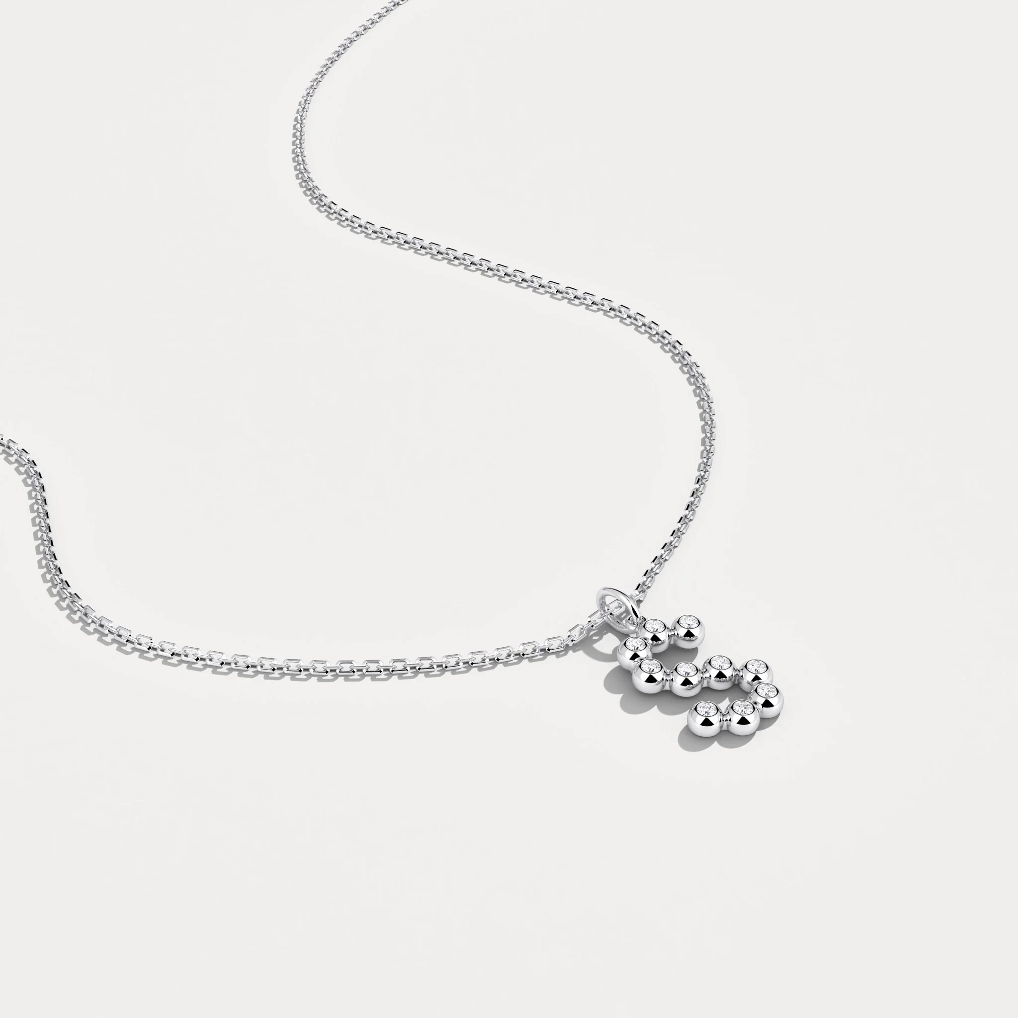 Letter S Initial Necklace Bubble Pendant - Image 11