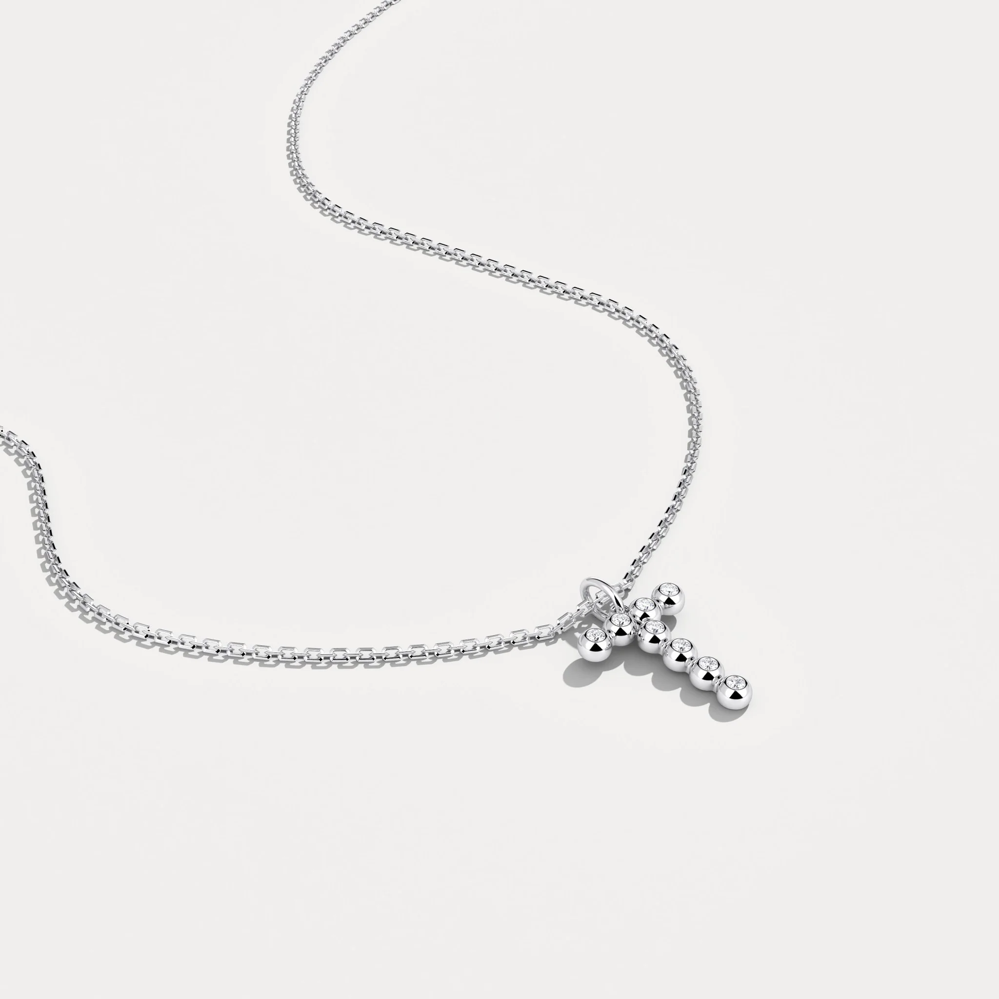 Letter T Initial Necklace Bubble Pendant - Image 7