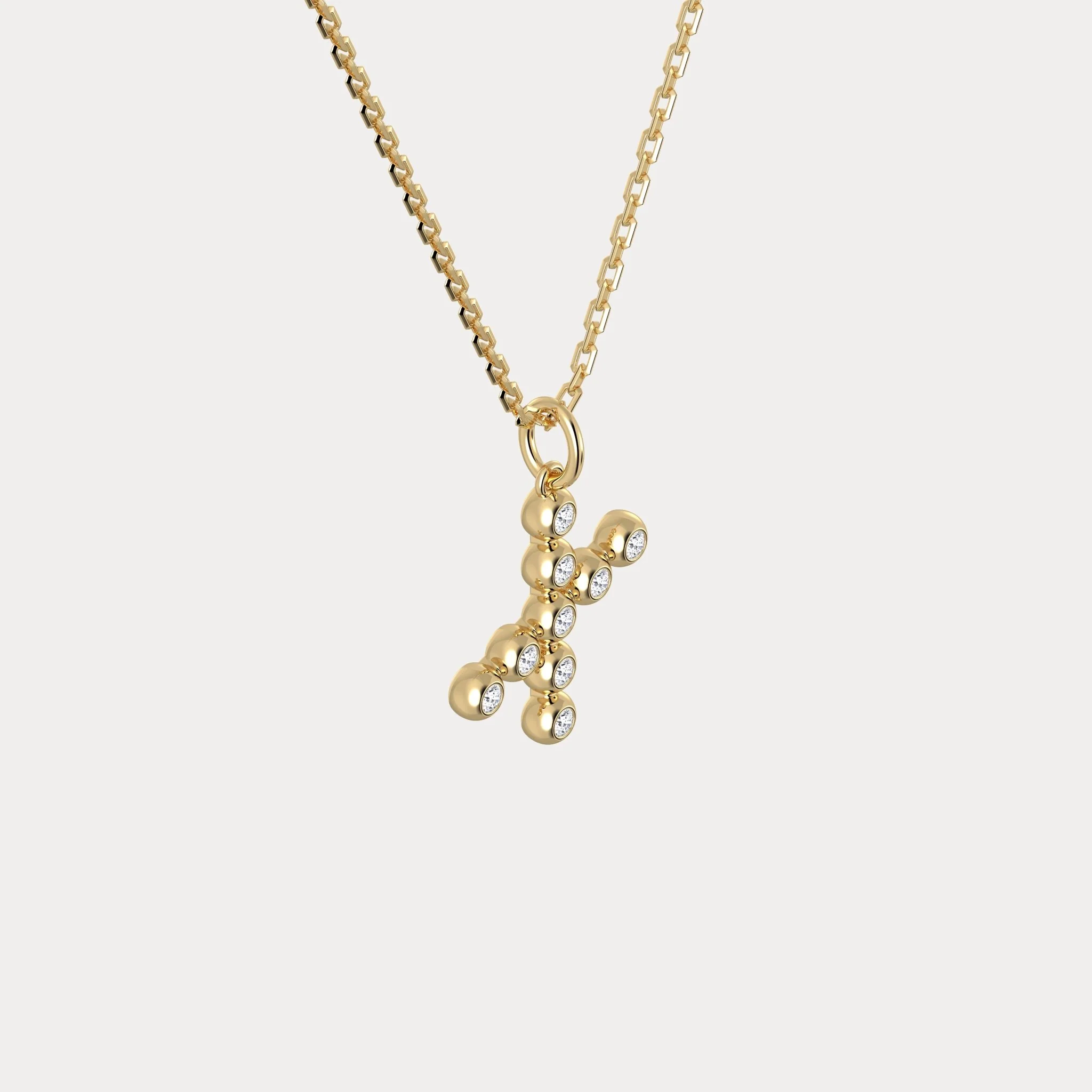 Letter X Initial Necklace Bubble Pendant - Image 3