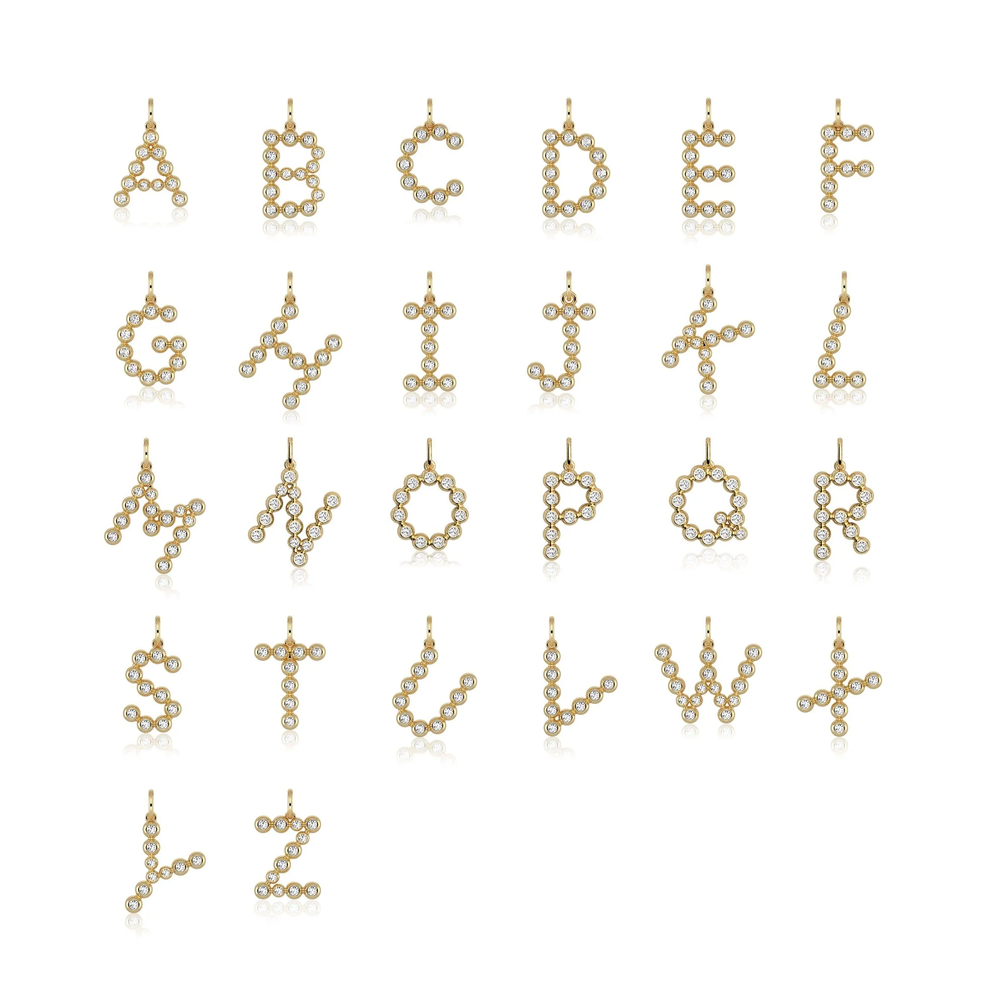 Letter E Initial Necklace Bubble Pendant - Image 4