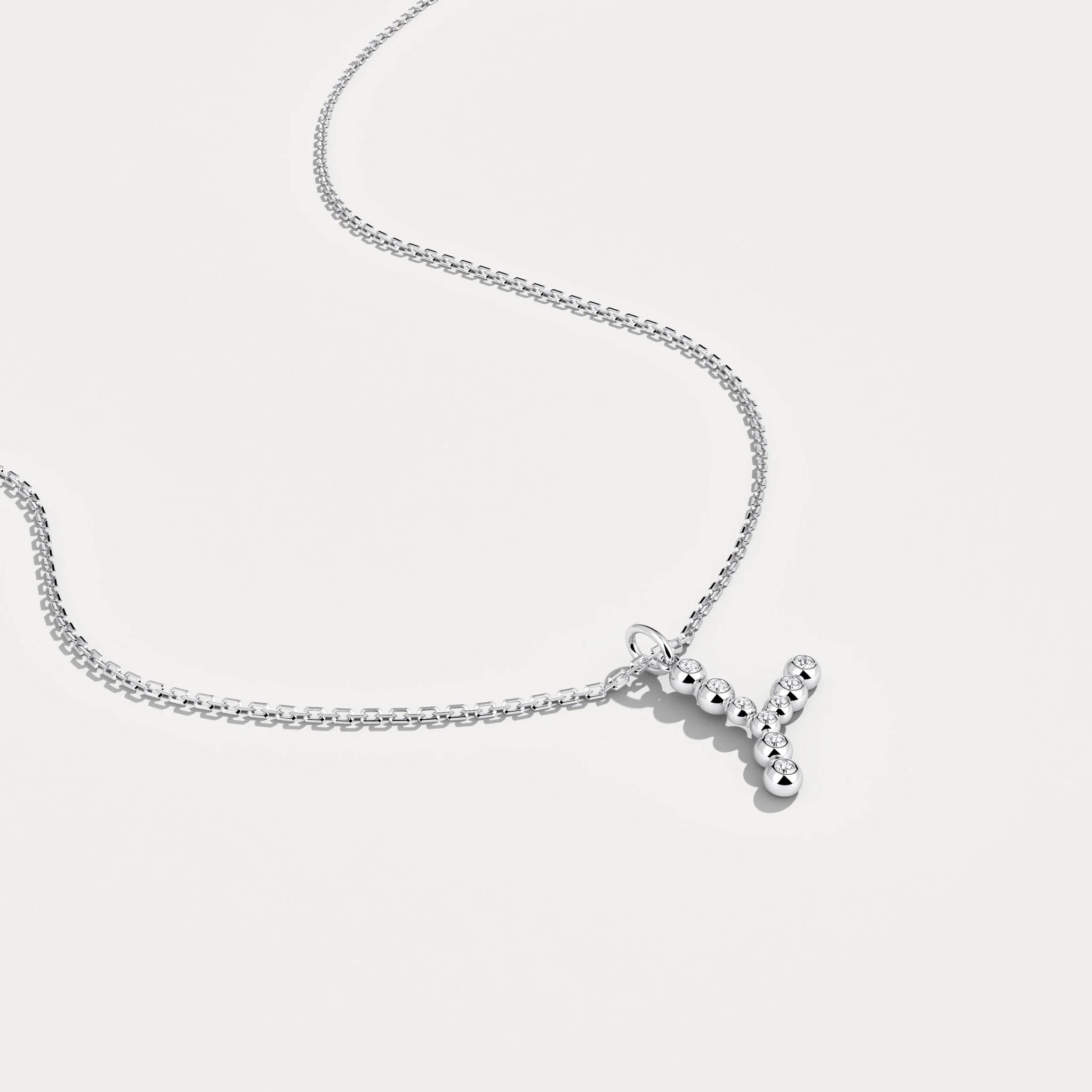 Letter Y Initial Necklace Bubble Pendant - Image 7