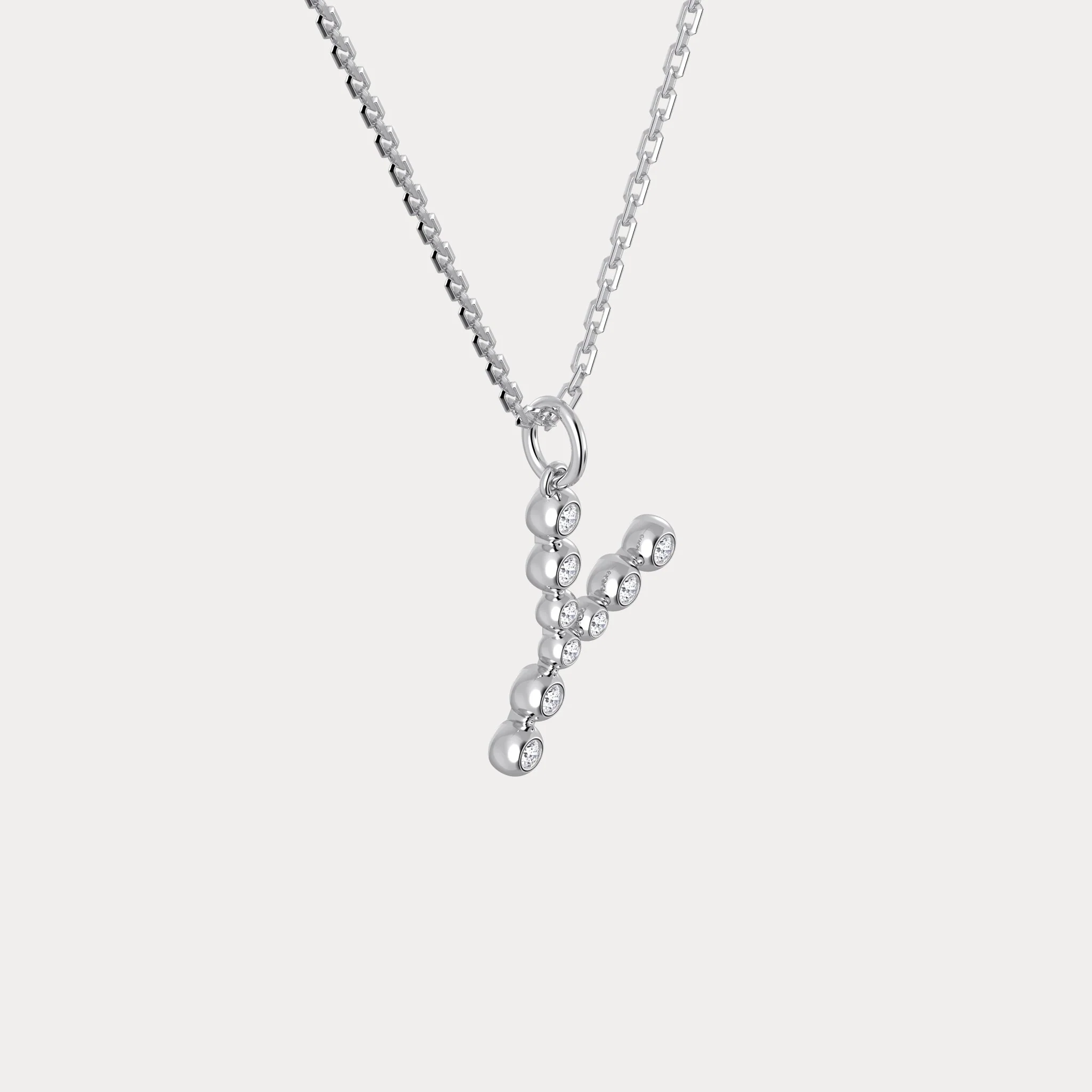 Letter Y Initial Necklace Bubble Pendant - Image 8