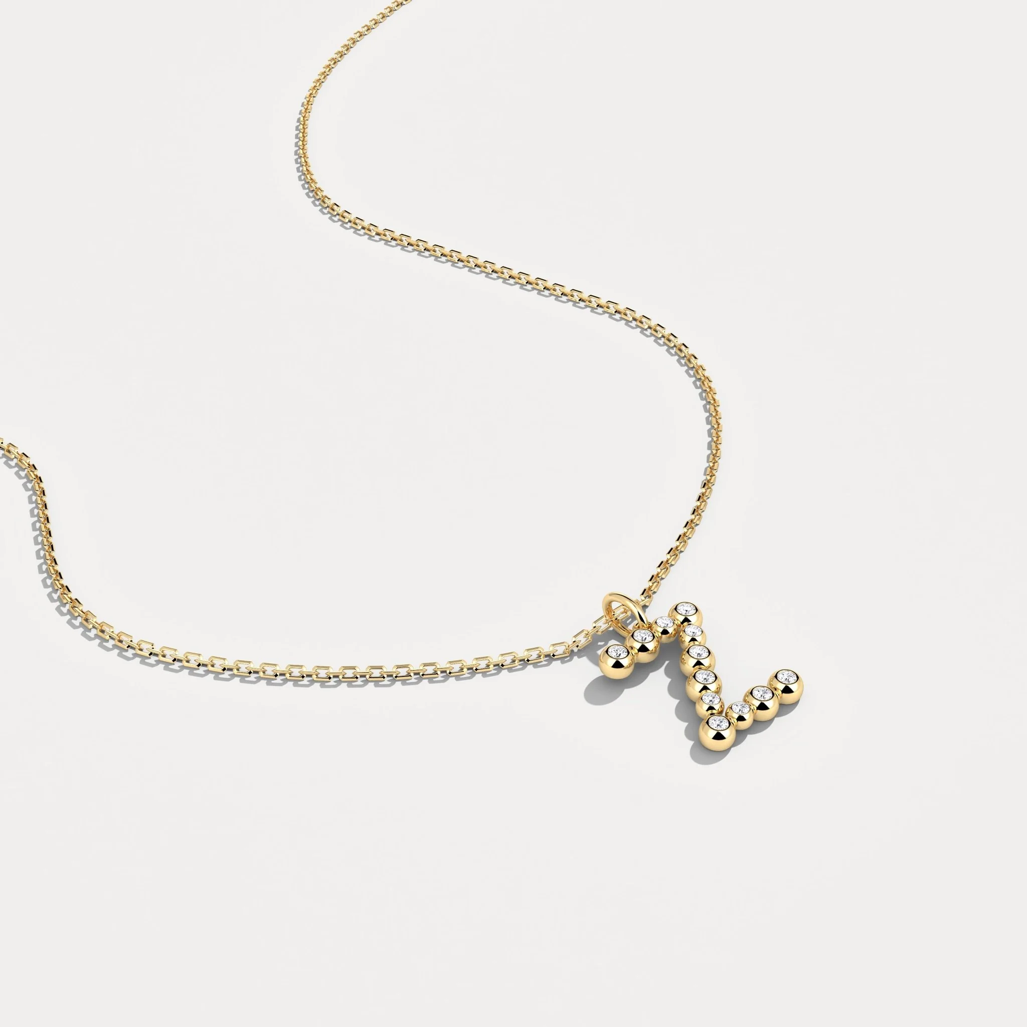 Letter Z Initial Necklace Bubble Pendant - Image 2