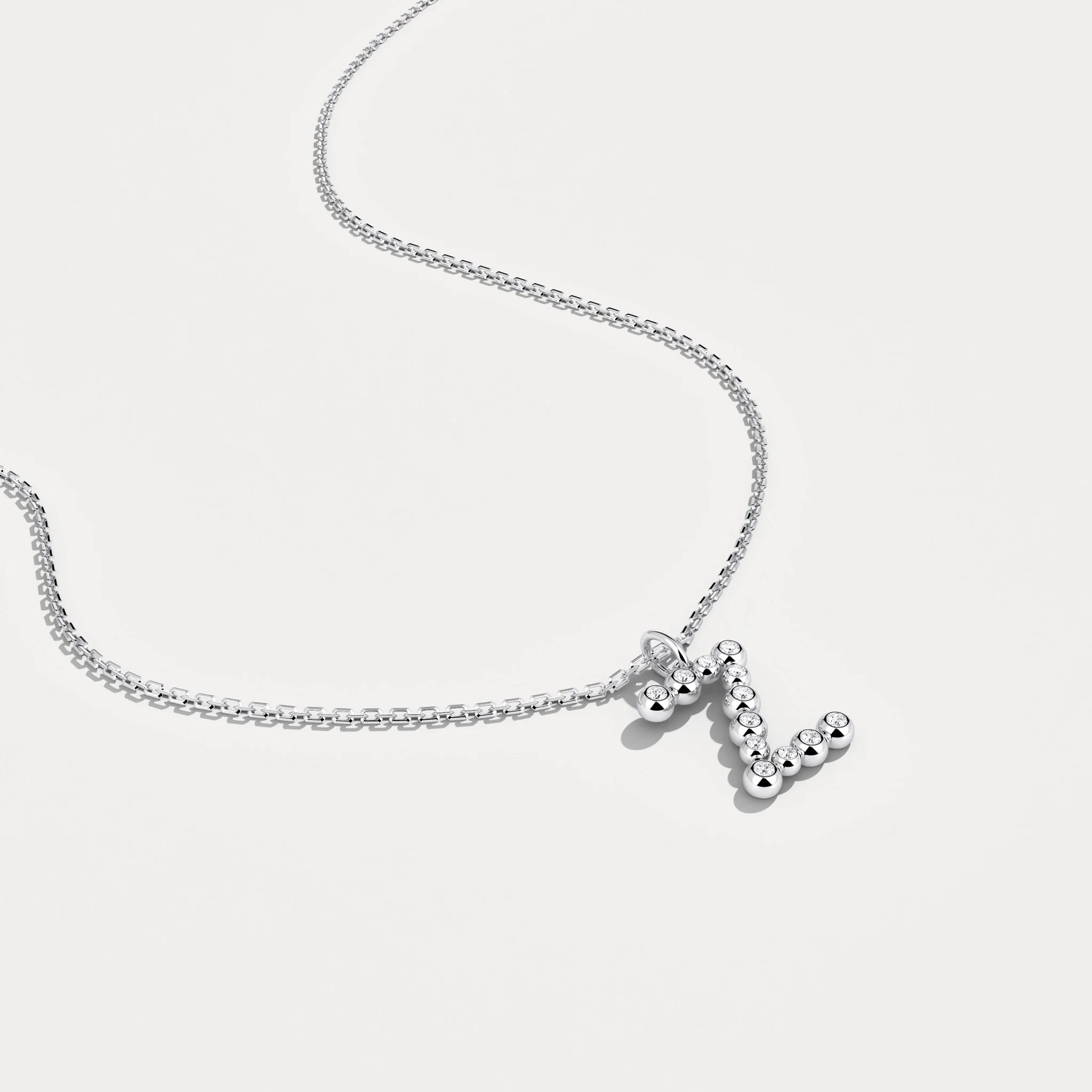 Letter Z Initial Necklace Bubble Pendant - Image 7