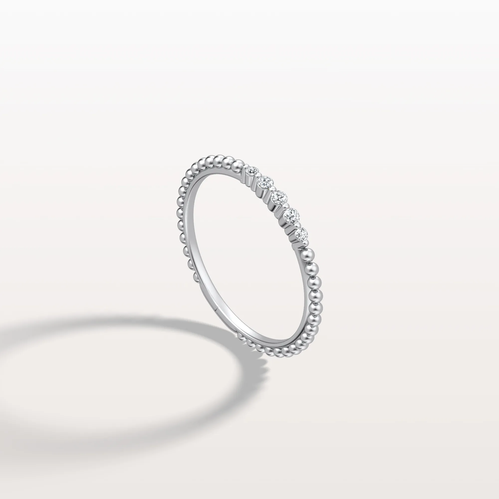 Minimalist Bead Accent Lab Grown Diamond Ring - Image 11