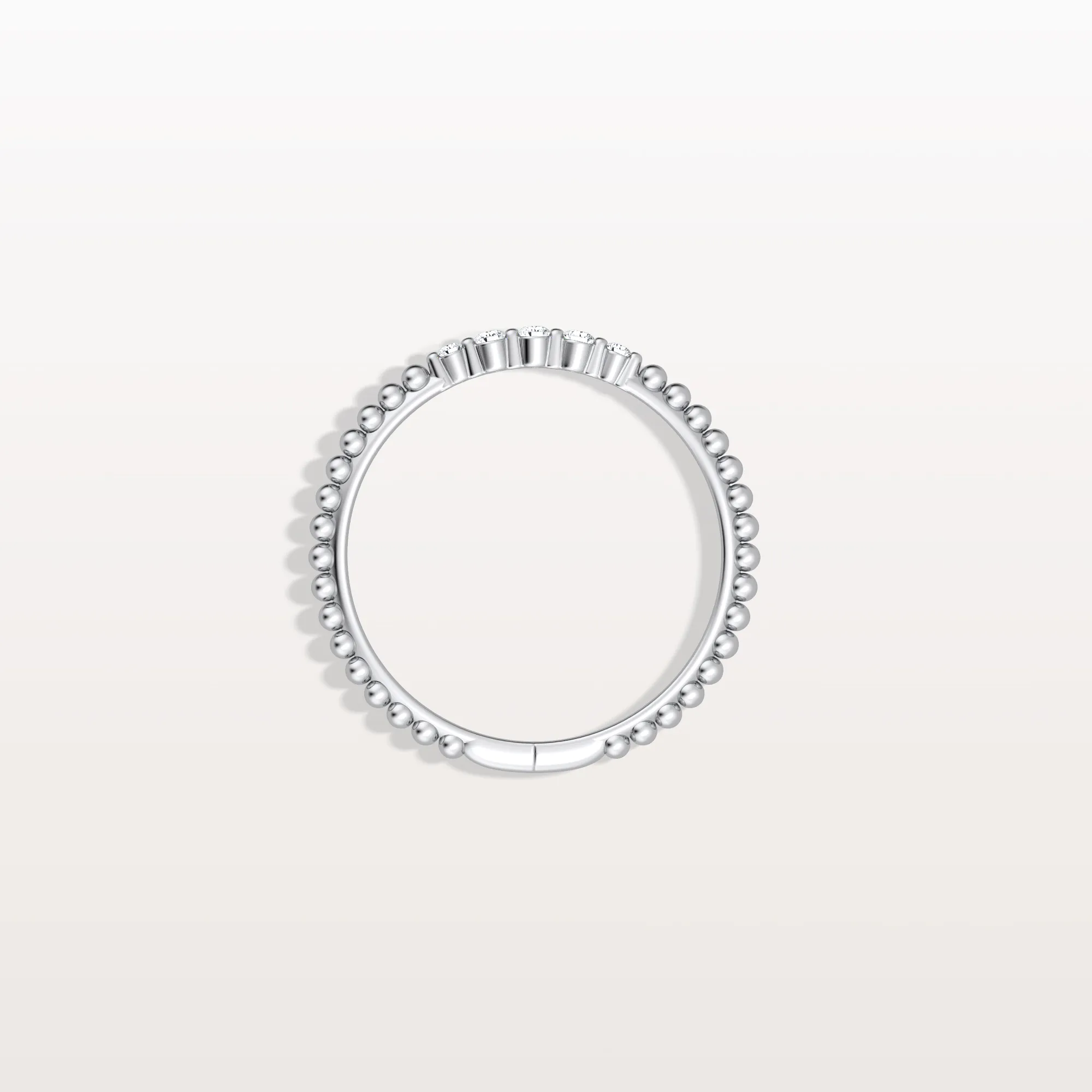 Minimalist Bead Accent Lab Grown Diamond Ring - Image 12