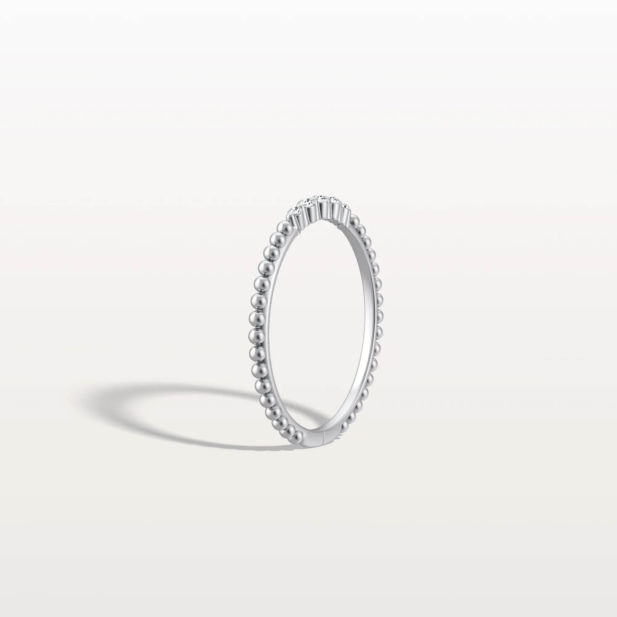 Minimalist Bead Accent Lab Grown Diamond Ring - Image 13