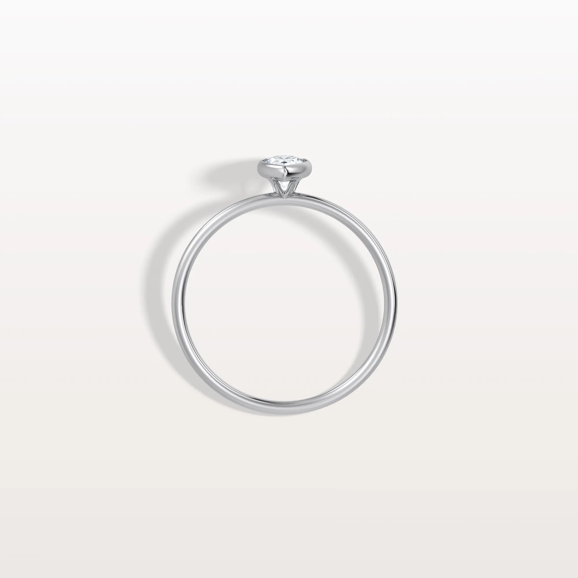 Minimalist Bezel Set Pear Lab Grown Diamond Ring - Image 13