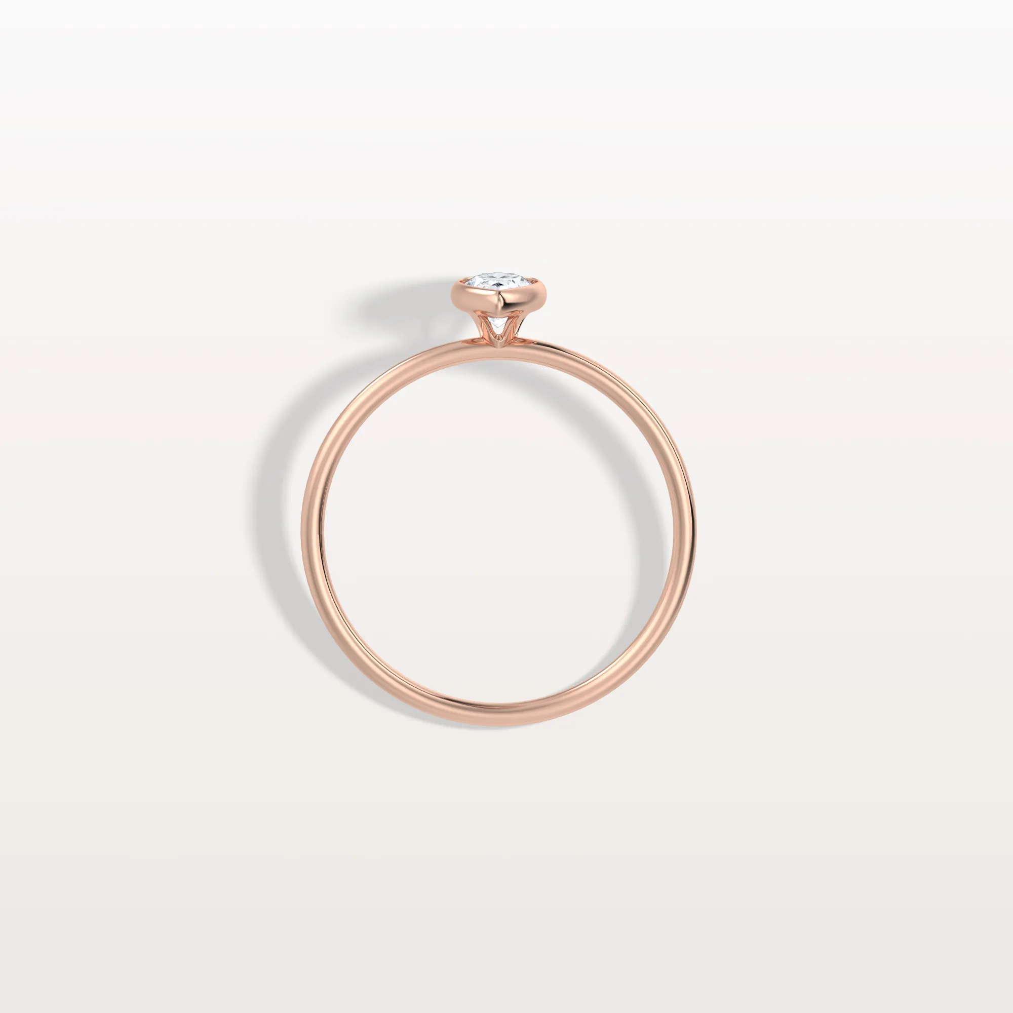 Minimalist Bezel Set Pear Lab Grown Diamond Ring - Image 20