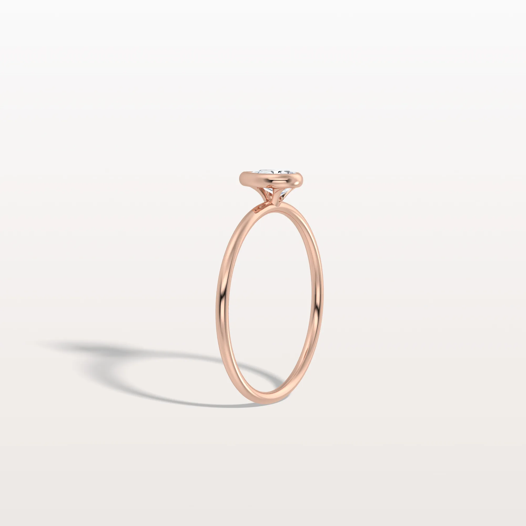 Minimalist Bezel Set Pear Lab Grown Diamond Ring - Image 21